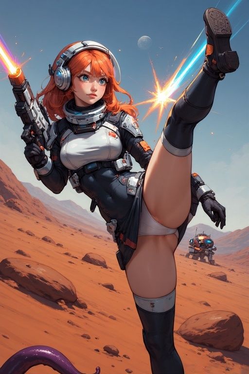 女性宇宙パイロット火星触手遭遇撃退パンチラ画像集 - サンプル画像 5