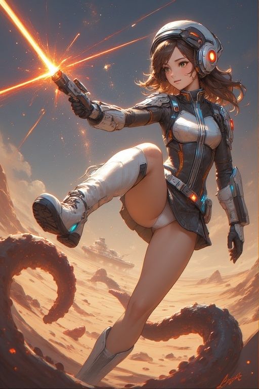 女性宇宙パイロット火星触手遭遇撃退パンチラ画像集 - サンプル画像 6