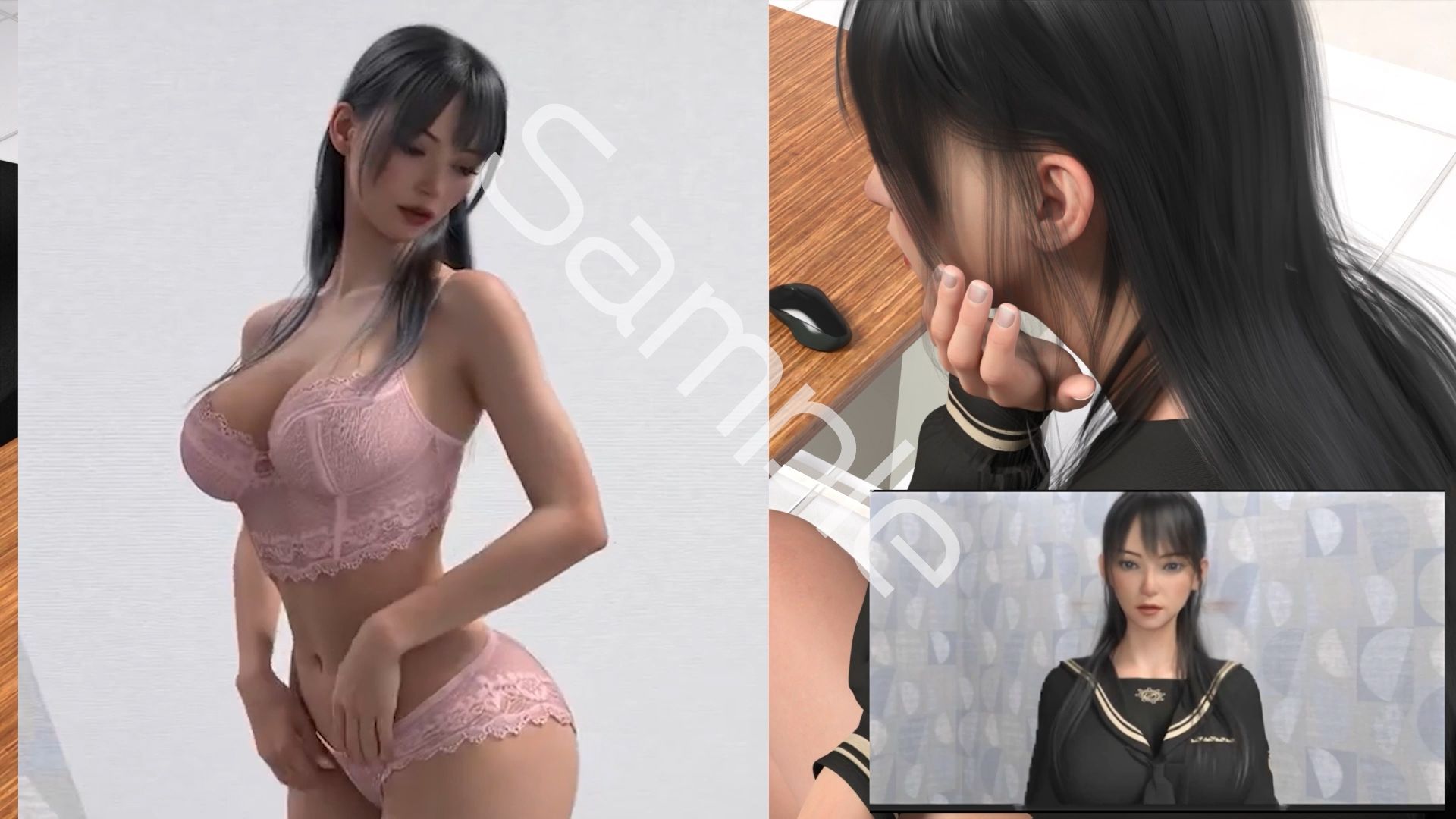 【▲100●100】二階堂沙耶・県警からの事情聴取で、自らの盗撮被害動画の確認を強いられる:DeepNude_004『沙耶のAIディープフェイク・勝手に下着モデル・競泳水着を着せられおっぱいポロリ＆マ○コ見せつけ動画を生成される』押収品のディープヌード動画2本セット！ - サンプル画像 1