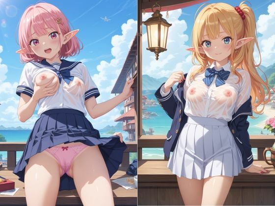 異世界のスケスケおっぱいエルフちゃん - サンプル画像 1