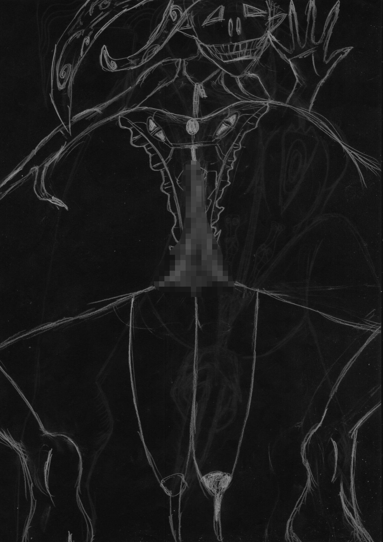 黒よりも黒いエロティックホラー黒戯絵集「マネキンポーズ9」 - サンプル画像 3