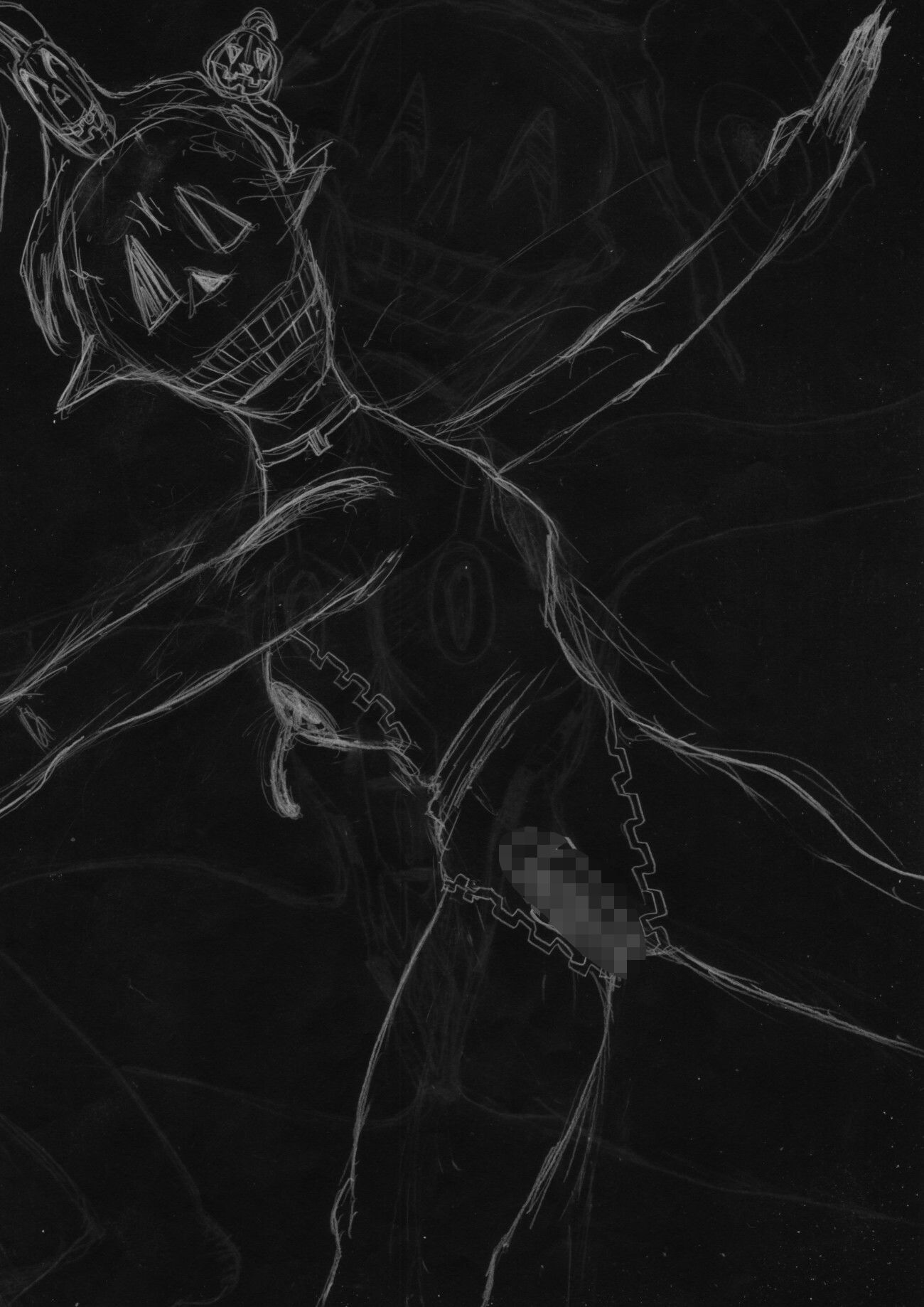 黒よりも黒いエロティックホラー黒戯絵集「マネキンポーズ9」 - サンプル画像 5