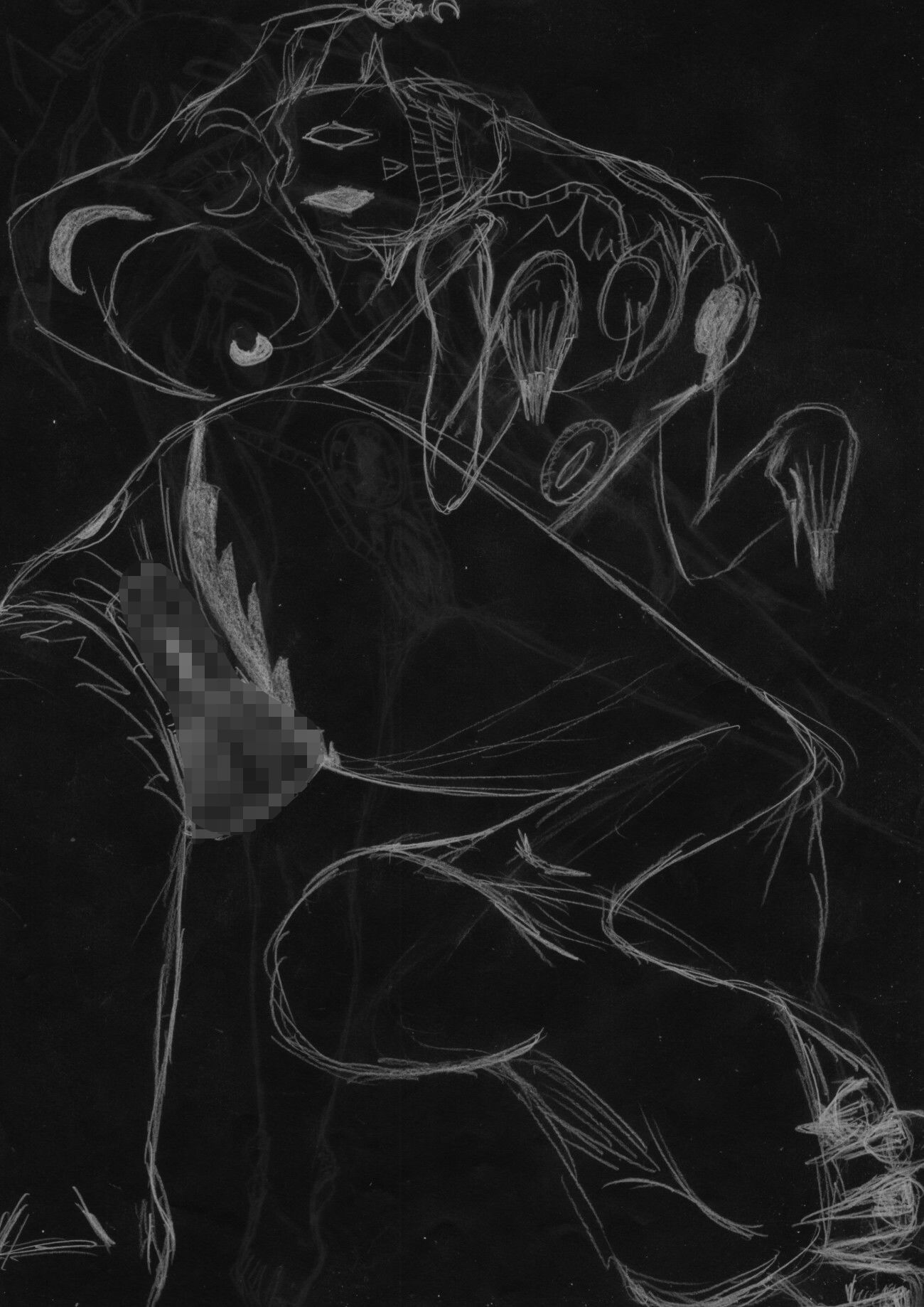 黒よりも黒いエロティックホラー黒戯絵集「マネキンポーズ9」 - サンプル画像 9