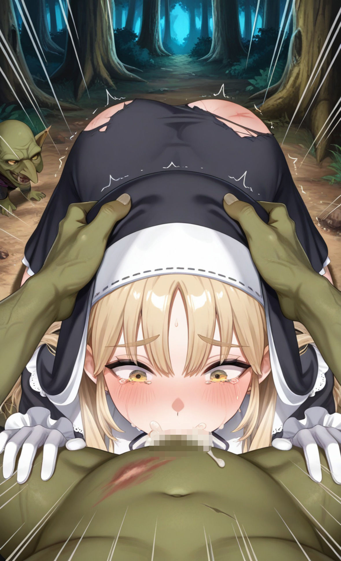 「神様助けてください…」修道女シスター・ク●アがゴブリンに種付けされて孕み袋肉便器に堕ちる話 - サンプル画像 4