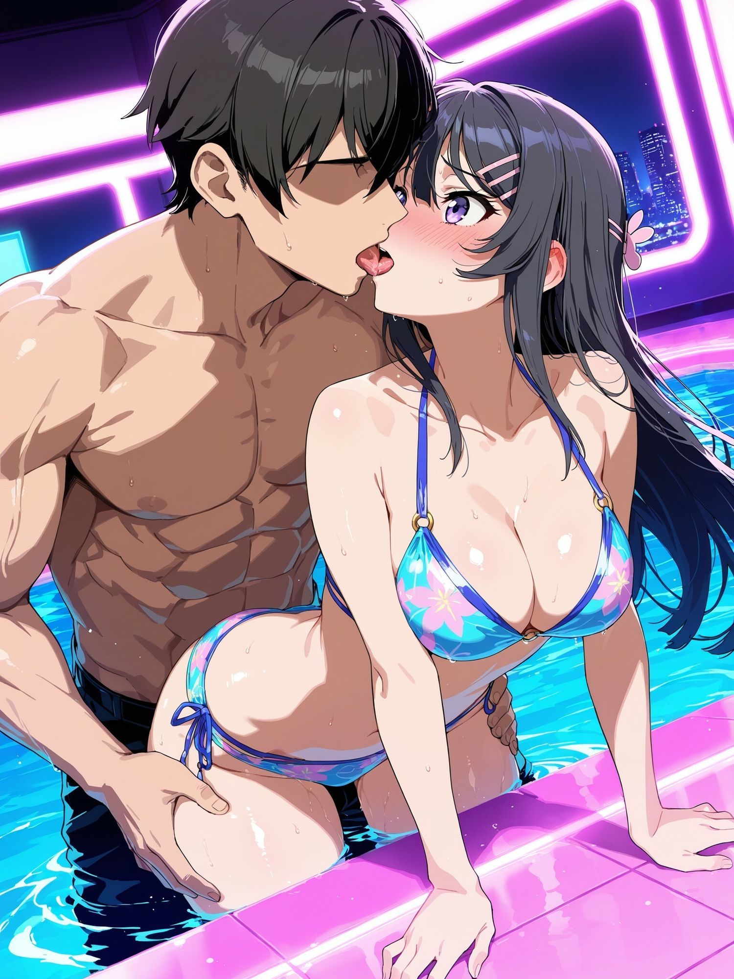 麻〇さんの災難〜ナイトプールのナンパ男編〜 - サンプル画像 2