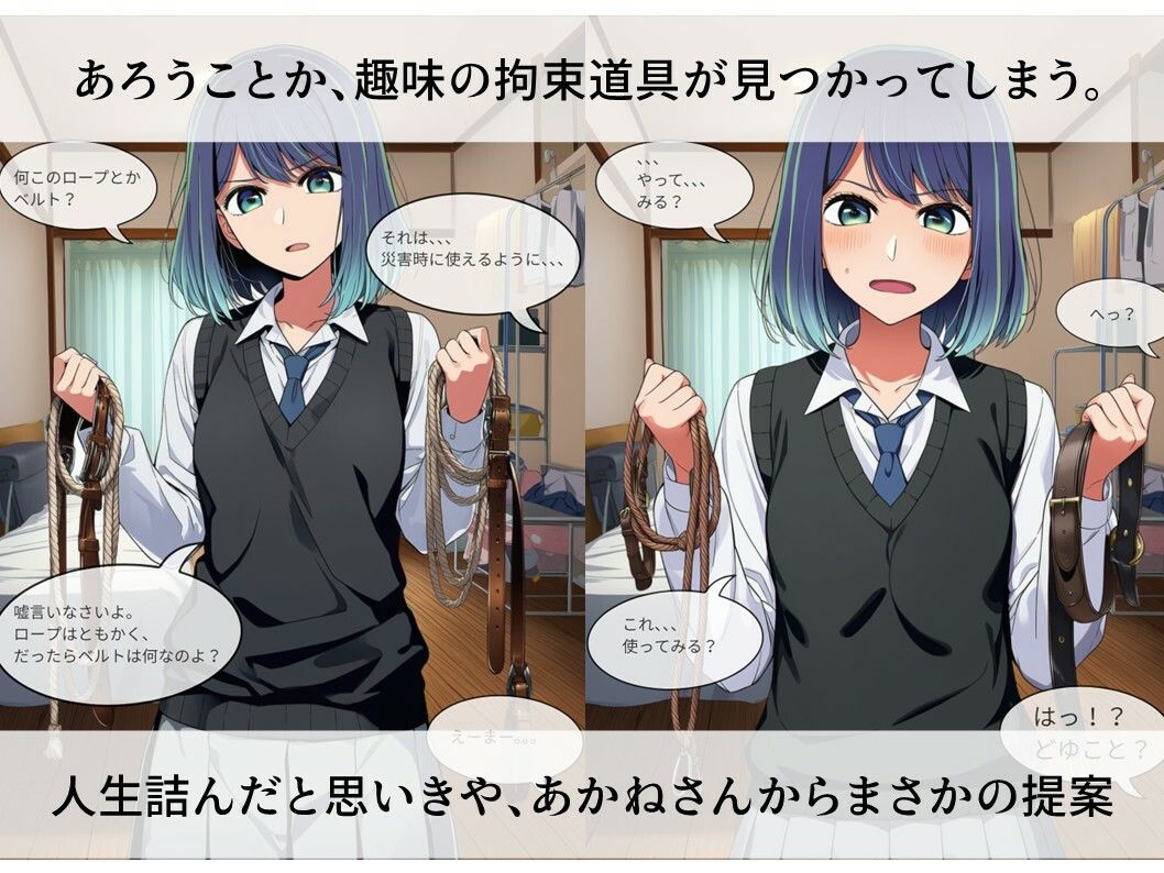 緊縛イラストStory〜幼馴染のあかねさん - サンプル画像 2