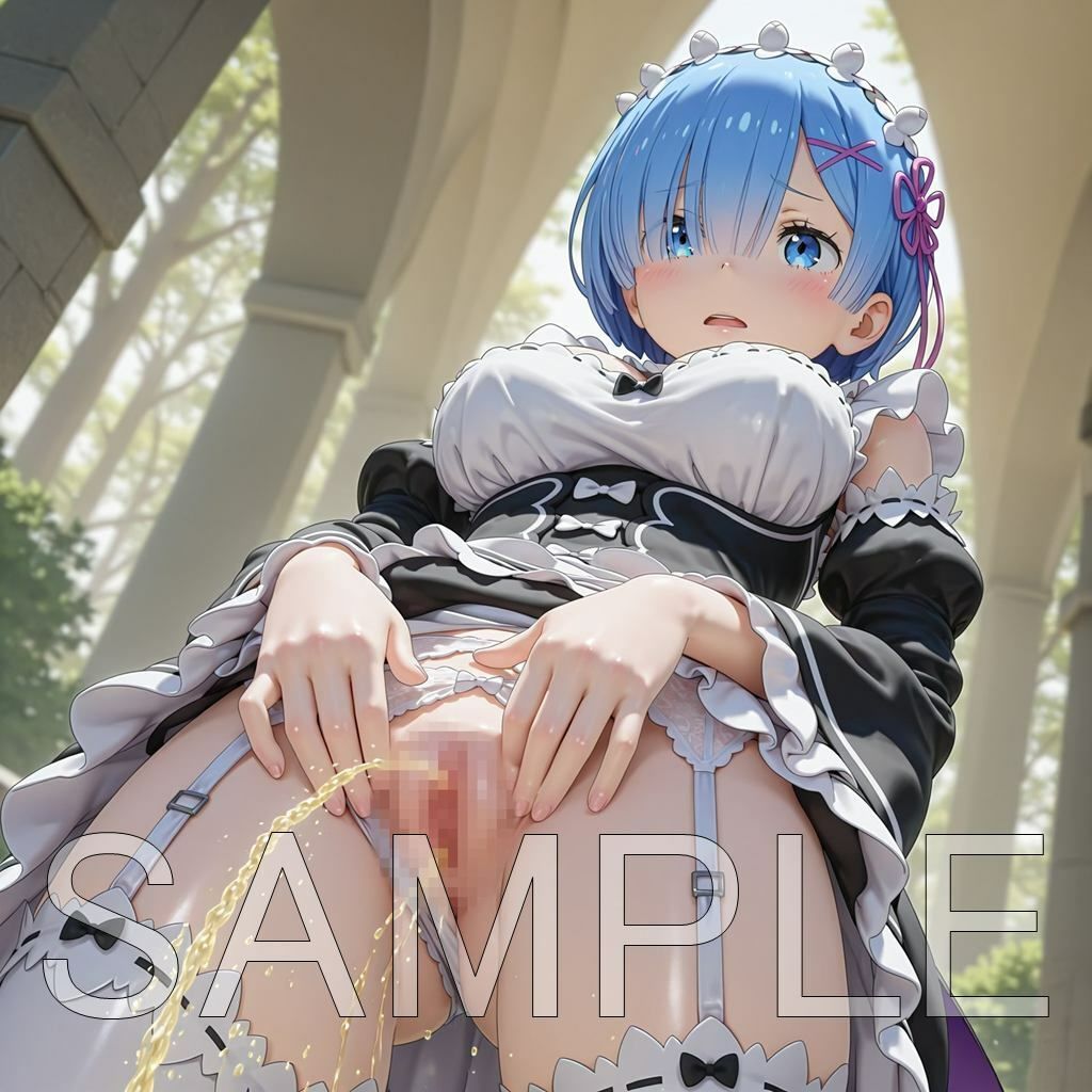 野外立ちションレム - サンプル画像 1