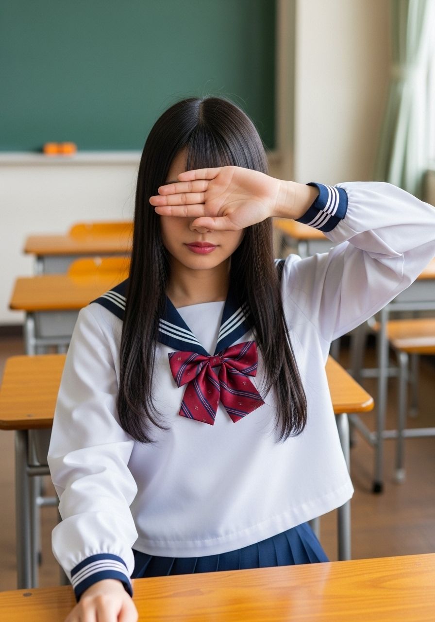 イケナイ目隠し制服ガール - サンプル画像 1