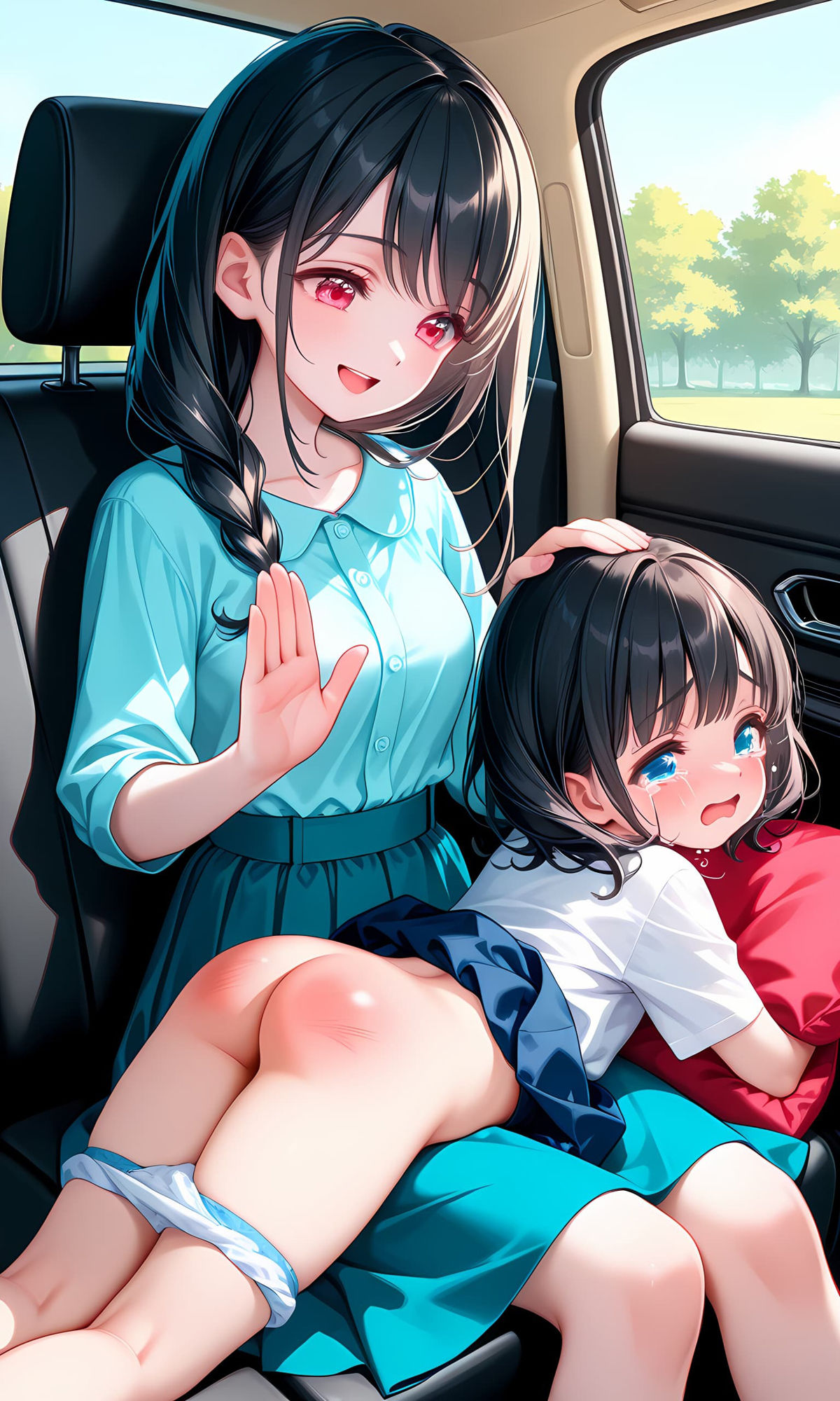 母娘お尻叩きイラスト集 - サンプル画像 5