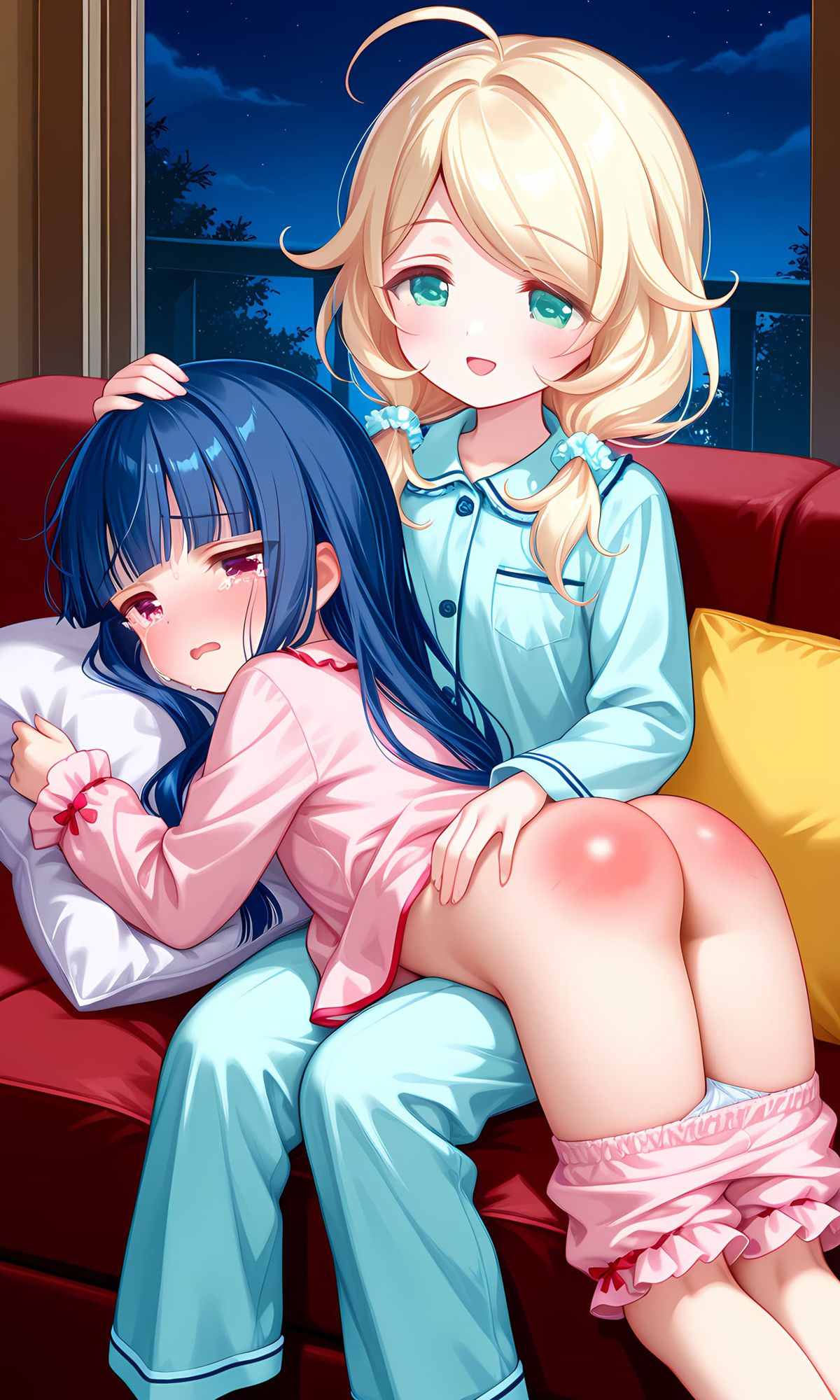 佐城雪美・遊佐こずえ（アイドルマスター）お尻叩きイラスト集 - サンプル画像 3