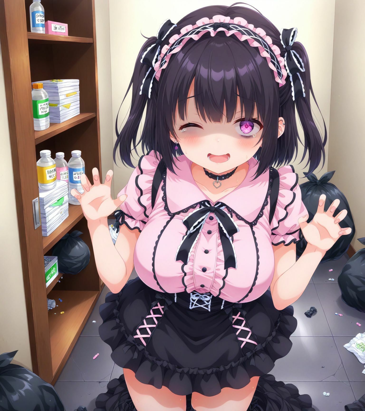 ミテクレのいいメンヘラちゃんの自宅に行ったら汚部屋の住人だった！！ゴミ部屋セックス - サンプル画像 4