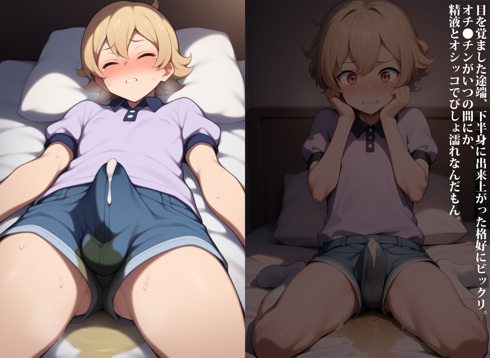 オネショ夢精がきっかけで男の娘デビューしちゃいました - サンプル画像 2