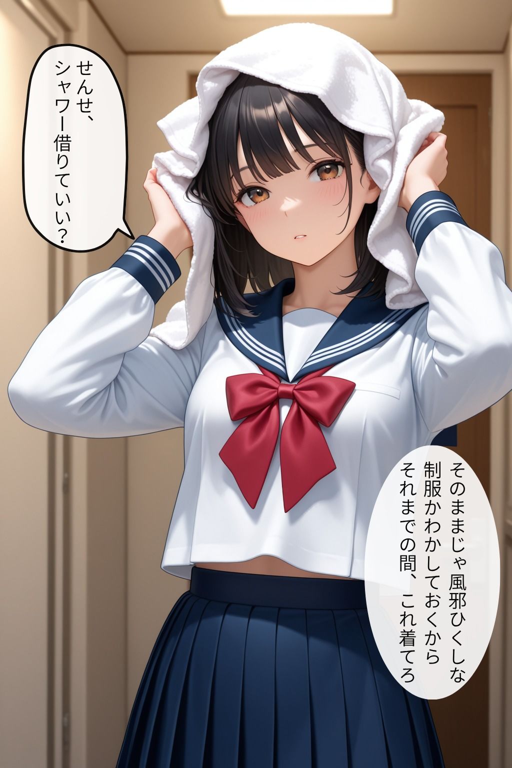 雨に濡れた生徒に女を感じて・・・背徳生ハメ・中出し - サンプル画像 2