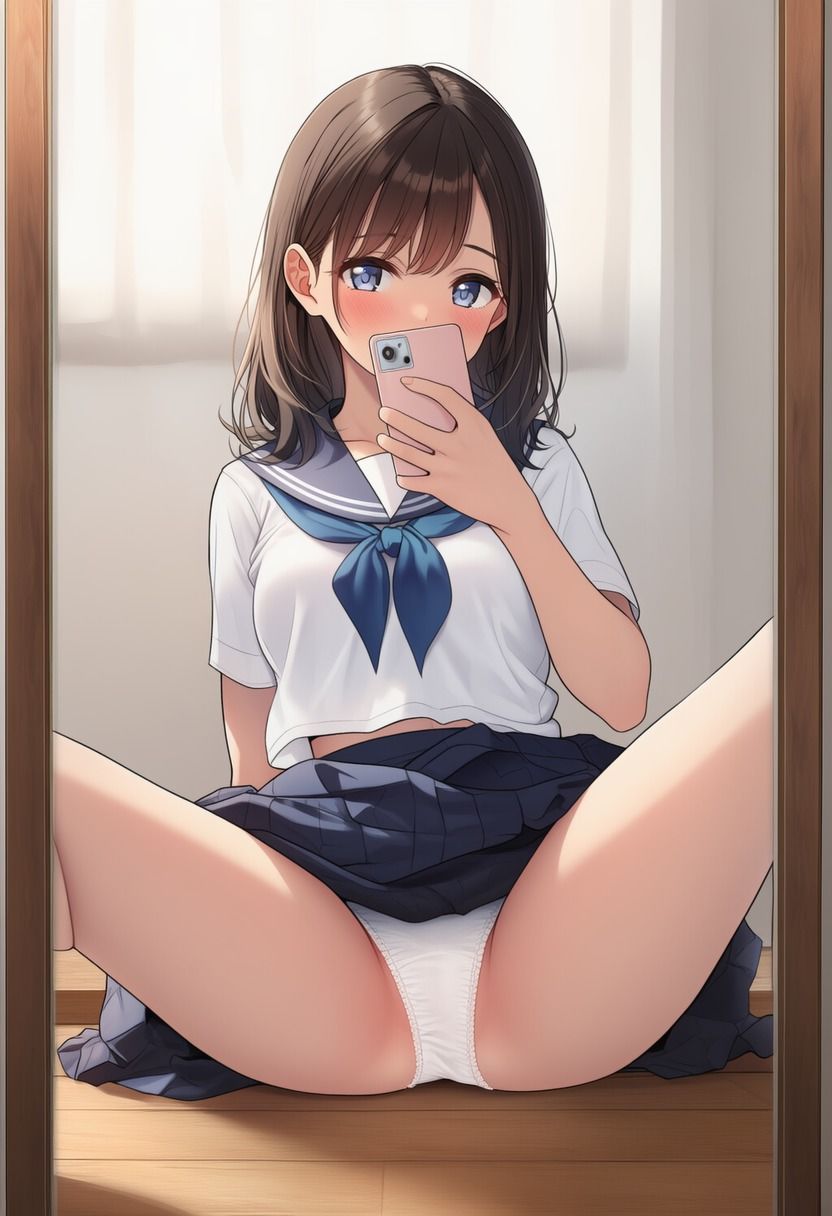 じょしこうせいの自撮りM字開脚（500枚分） - サンプル画像 9