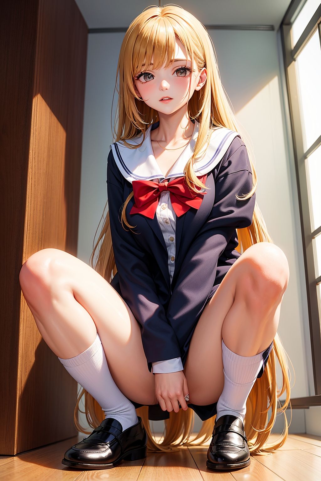 Lの誘惑 キュートな金髪シルキーロング - サンプル画像 1