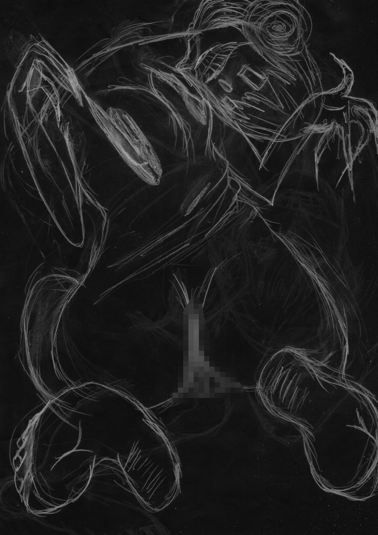 黒よりも黒いエロティックホラー黒戯絵集「マネキンポーズ10」 - サンプル画像 1