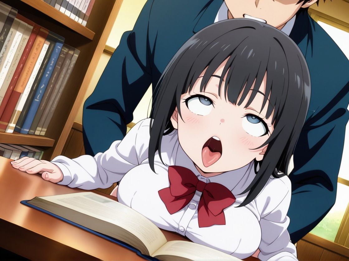 図書室でSEXしちゃった - サンプル画像 5