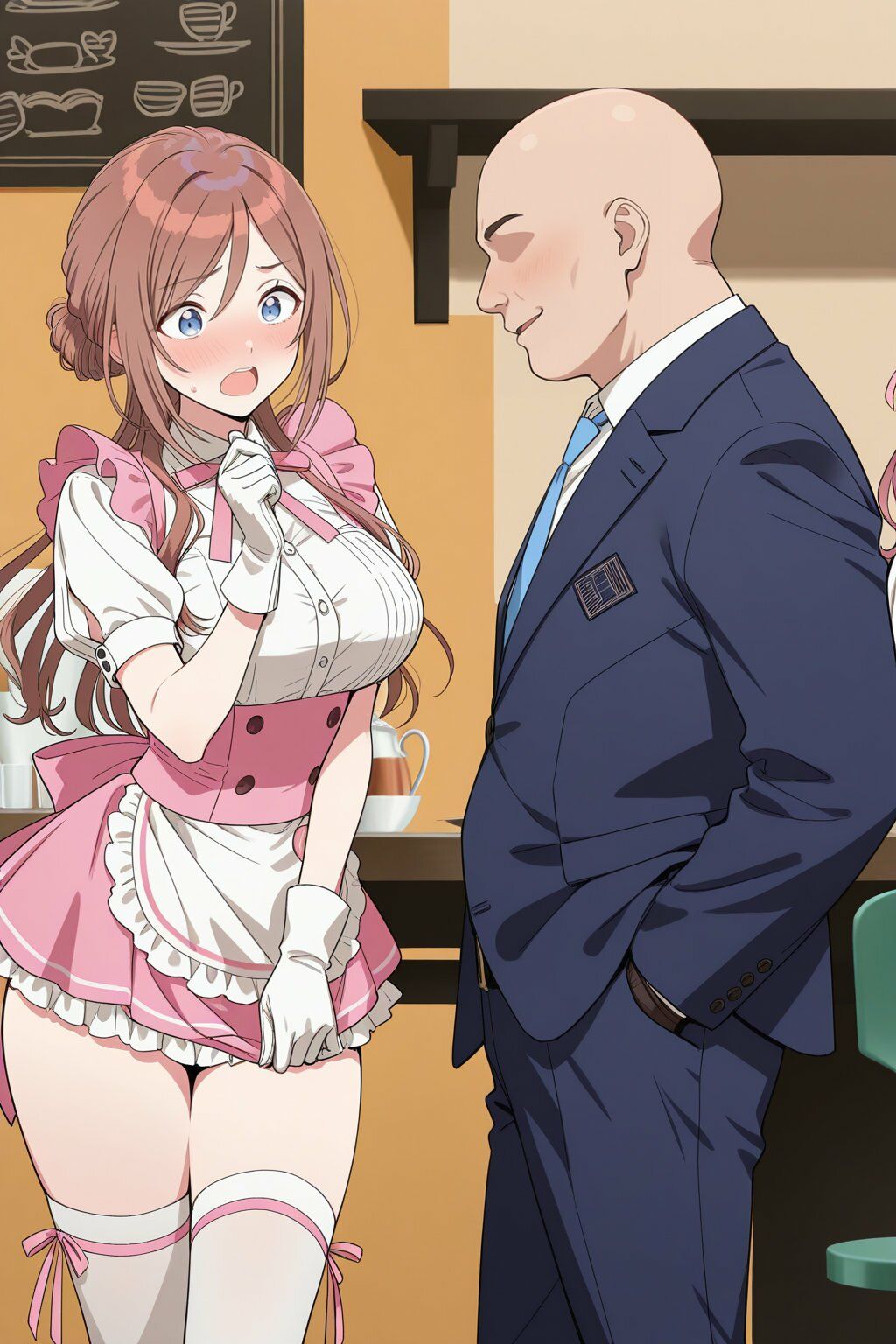 姫●莉波 ウェイトレスでキモおじ強●接待 - サンプル画像 2