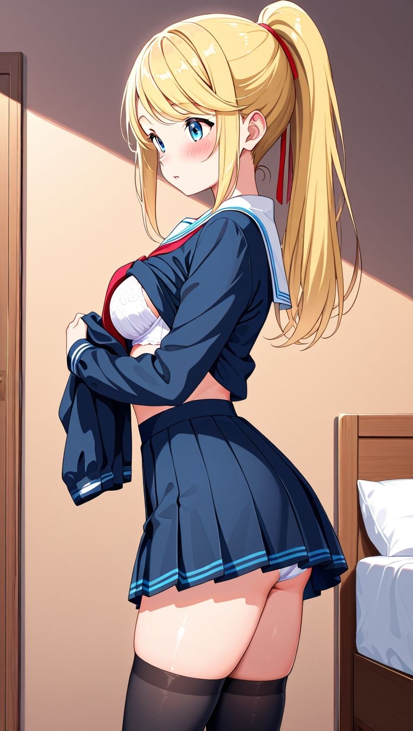 金髪ポニテ妹を3つの部屋で孕ませる夜 - サンプル画像 3