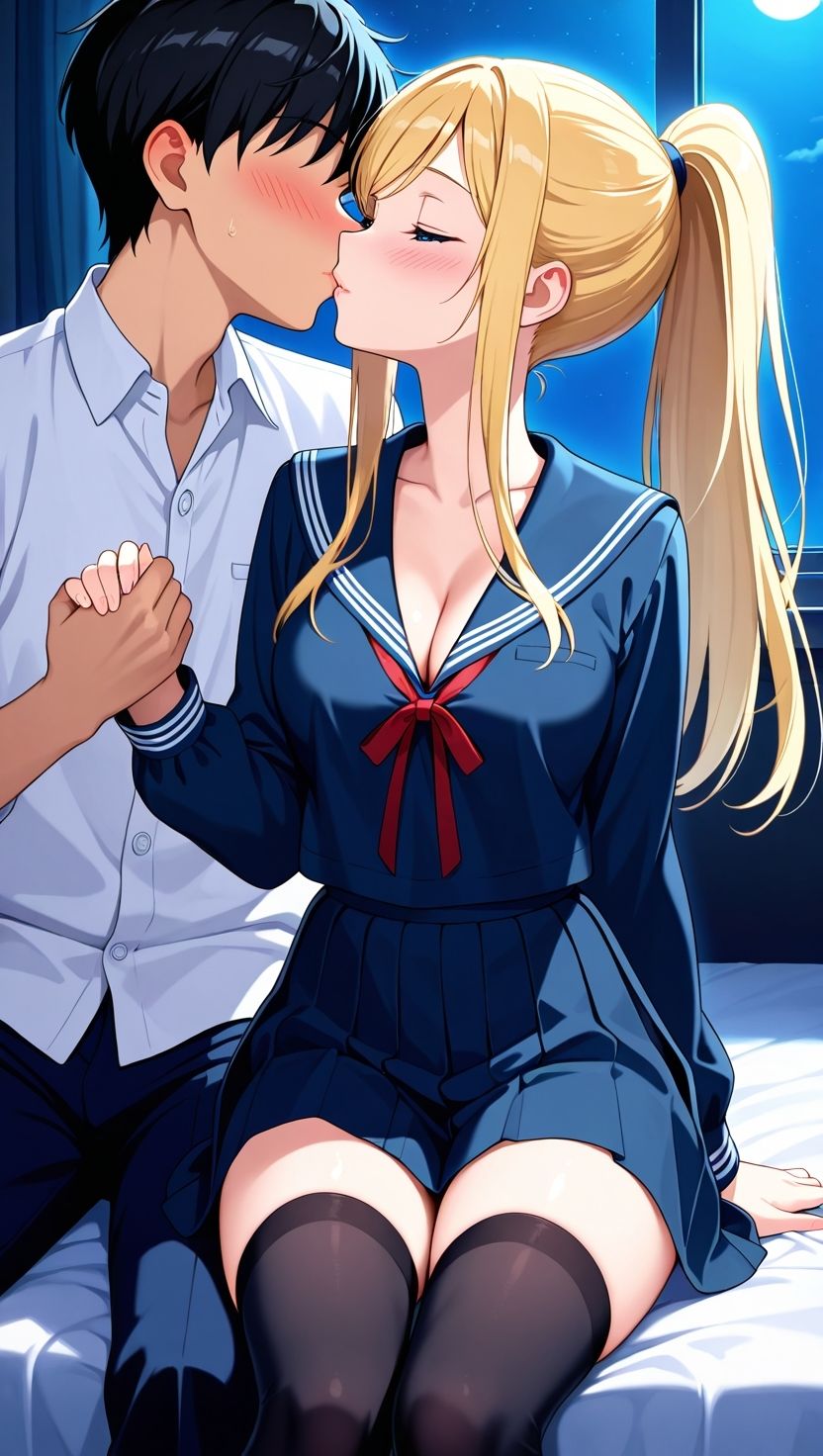 金髪ポニテ妹を3つの部屋で孕ませる夜 - サンプル画像 4