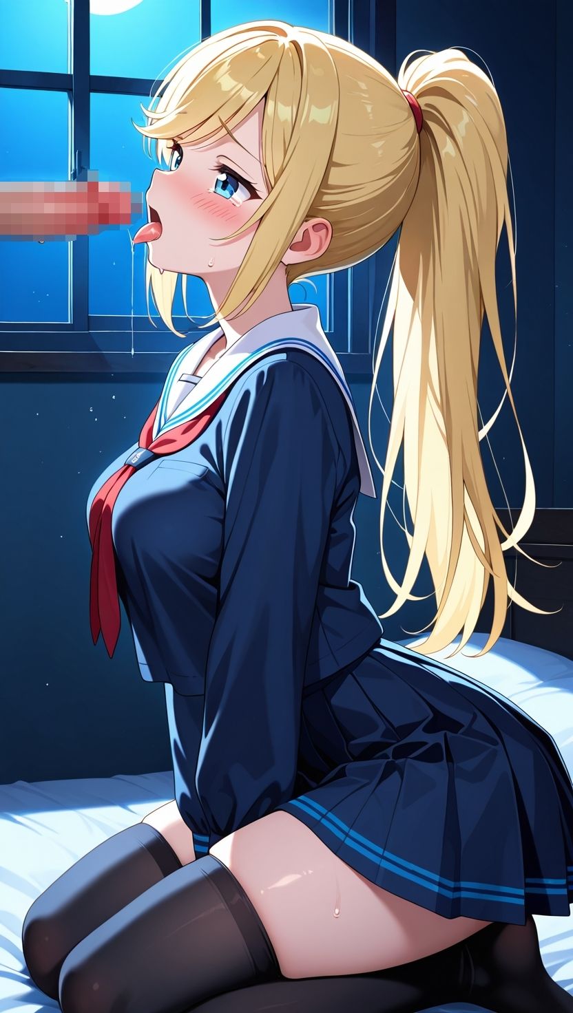 金髪ポニテ妹を3つの部屋で孕ませる夜 - サンプル画像 5