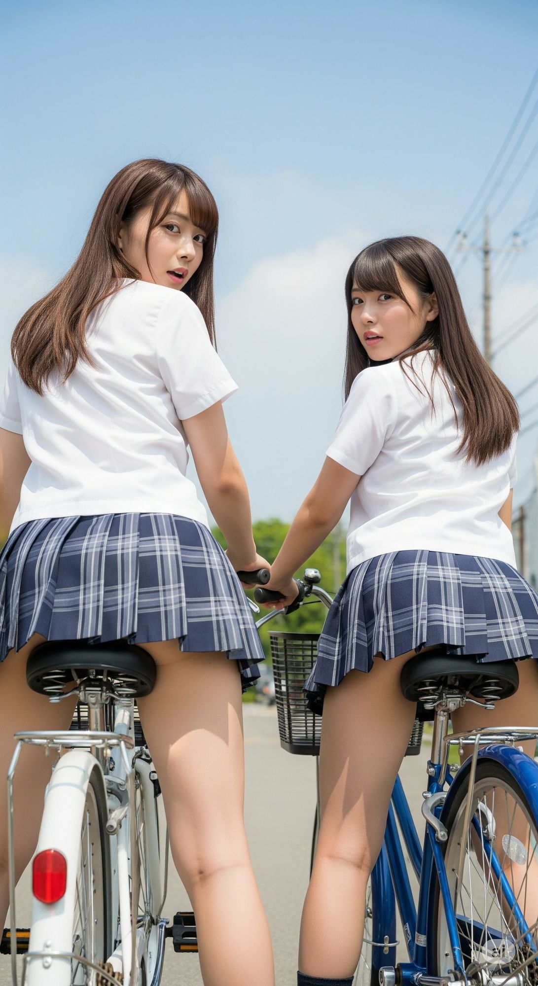 学校帰りのミニスカ自転車JK（パンチラあり） - サンプル画像 4