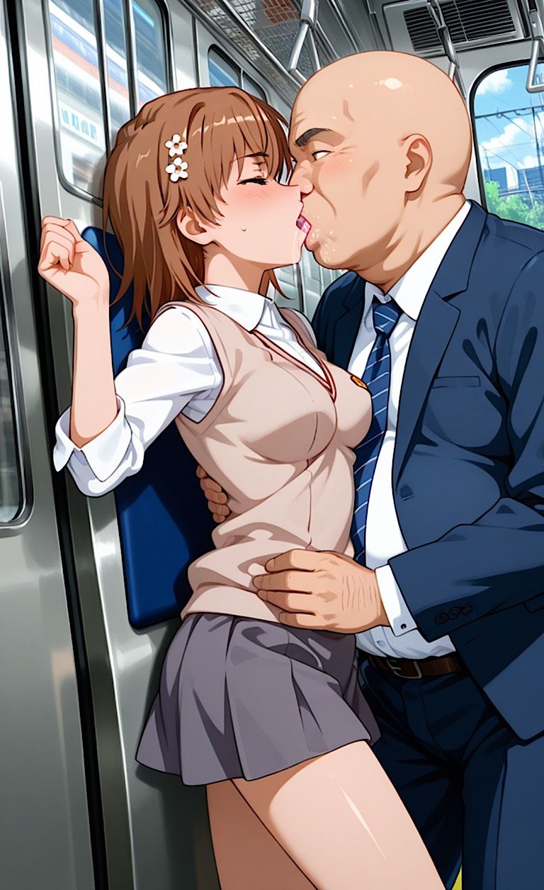 屈辱【とある御◯の痴●電車】ヴァージンキラー    あのレベル5の処女がついに痴●オヤジ達によって破られる！ - サンプル画像 3