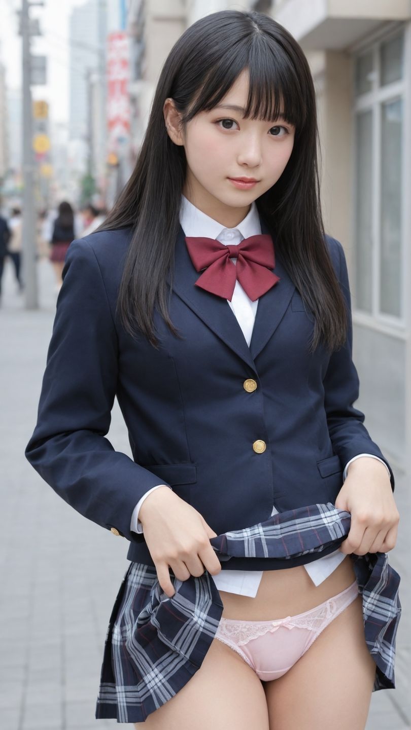 【動画】街なかでパンツを見せてくれる制服美少女たち - サンプル画像 1
