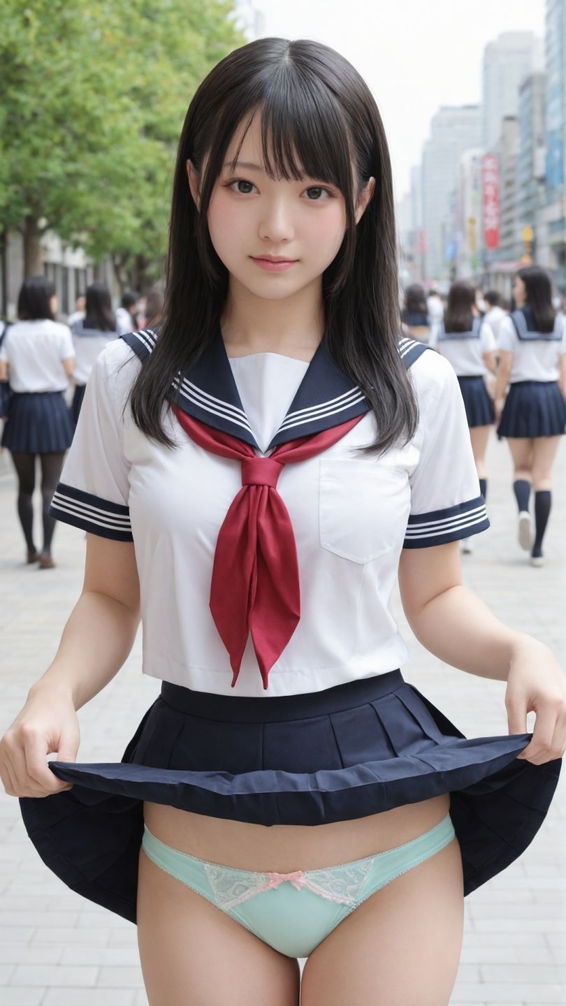 【動画】街なかでパンツを見せてくれる制服美少女たち - サンプル画像 5