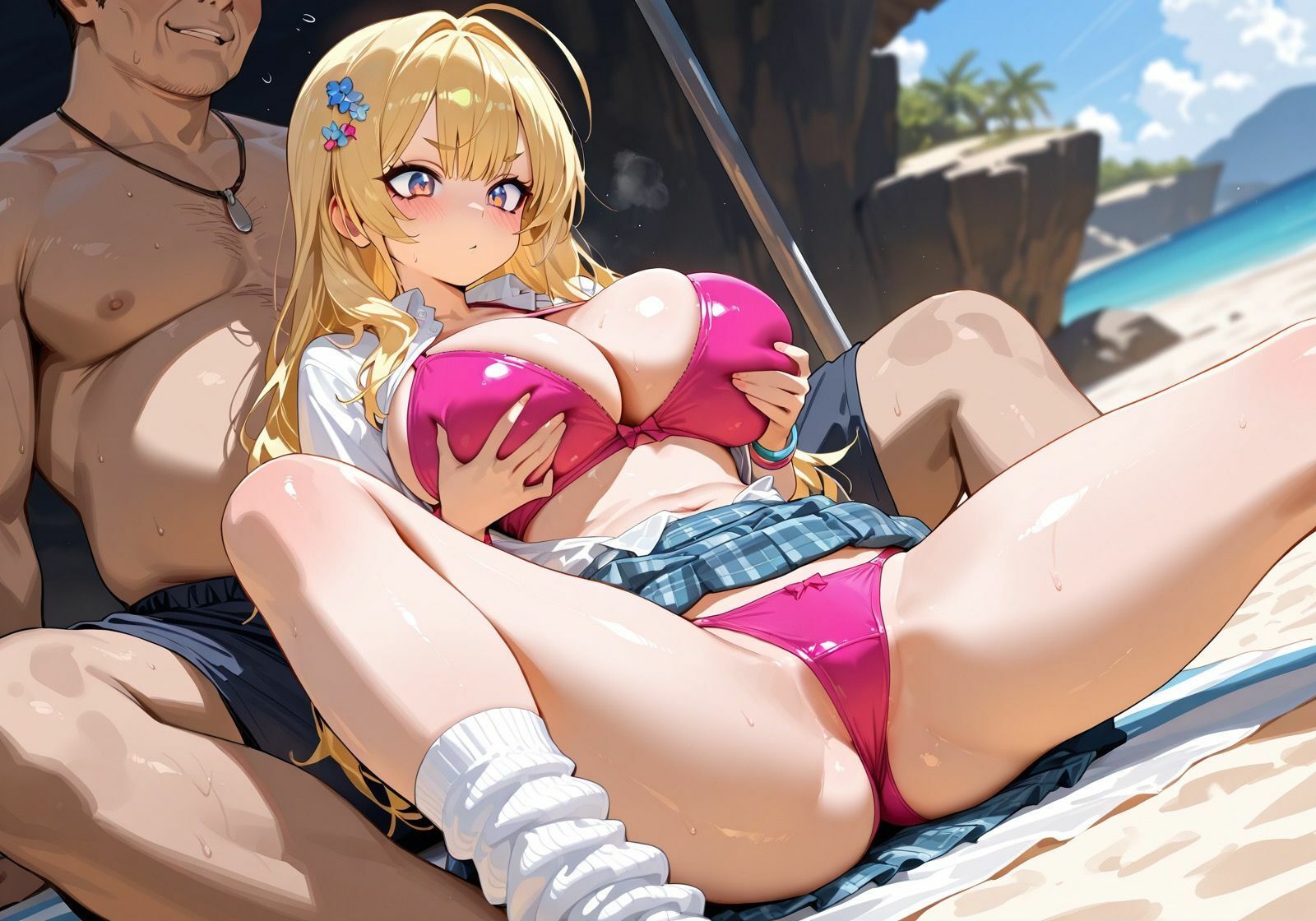 水着を仕込んだ挿入準備万全ギャル  制服ギャル×水着×誘惑 - サンプル画像 1