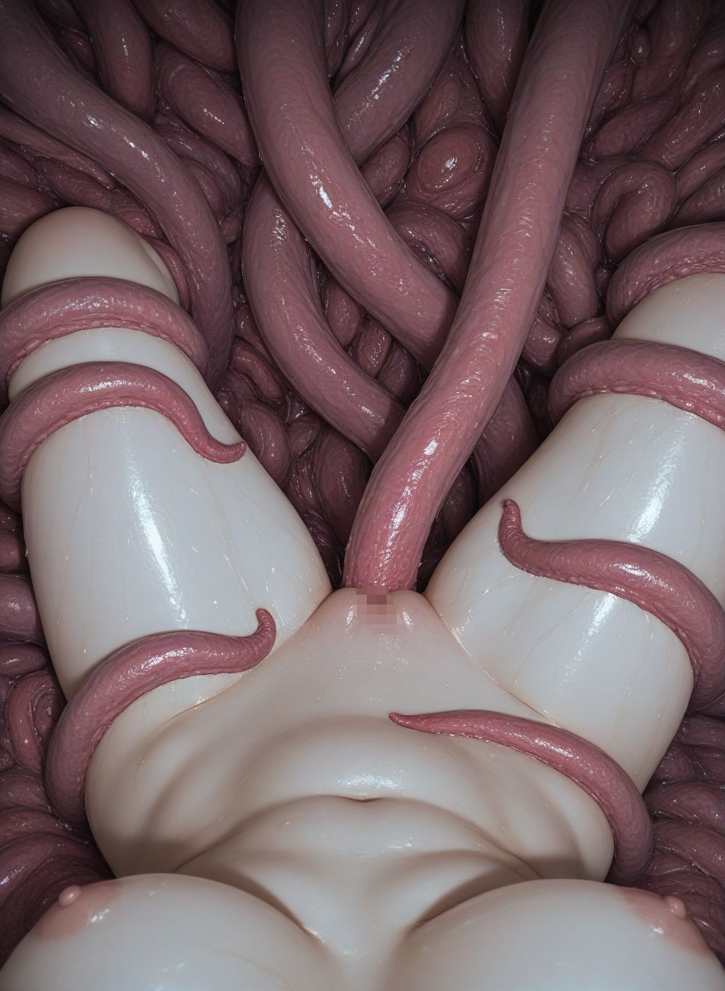 【実写風AI】女の子の身体で触手に襲われる体験 - サンプル画像 1