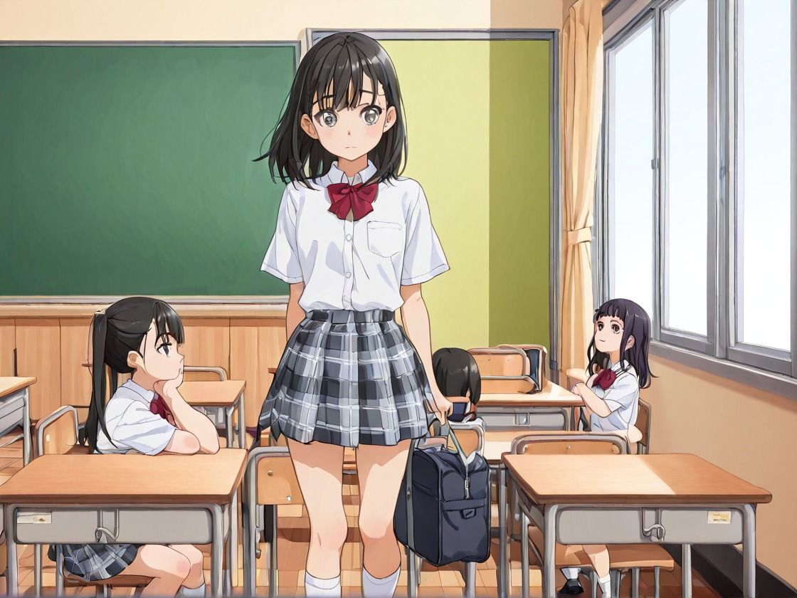 淫乱JKたちの校内乱交 - サンプル画像 1