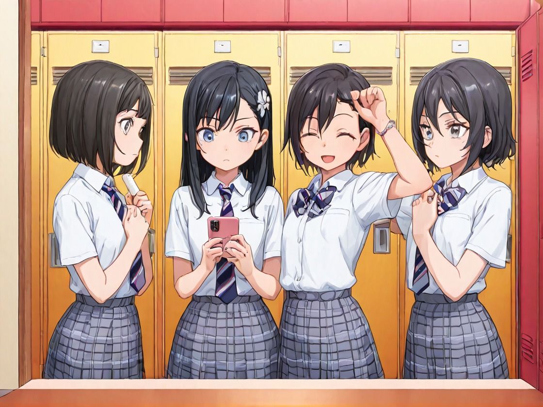 淫乱JKたちの校内乱交 - サンプル画像 2