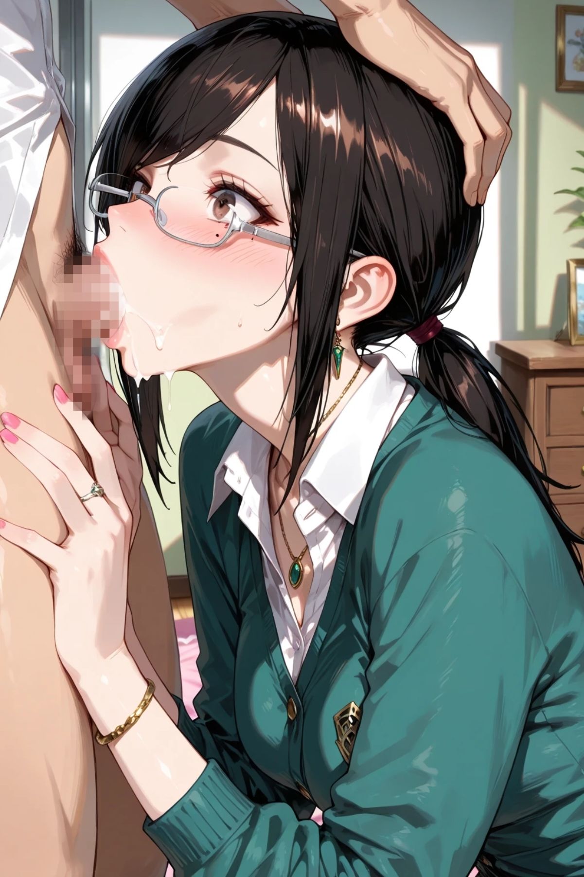 黒髪眼鏡上司のグチュグチュ奉仕 - サンプル画像 4