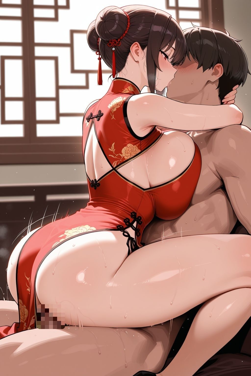 チャイナドレスが爆乳でちぎれそう - サンプル画像 7