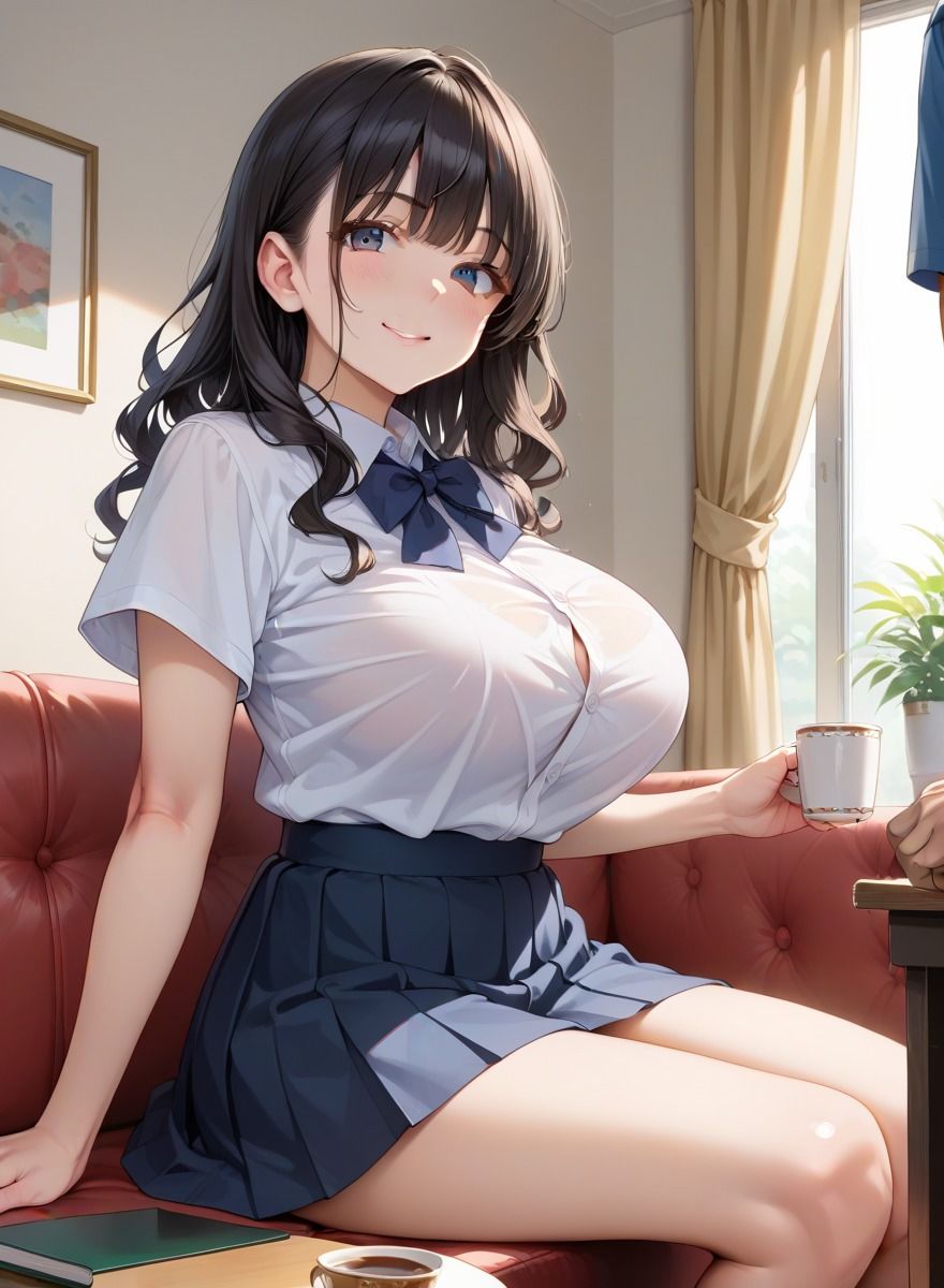 清楚巨乳の幼馴染に種付け性交 - サンプル画像 1