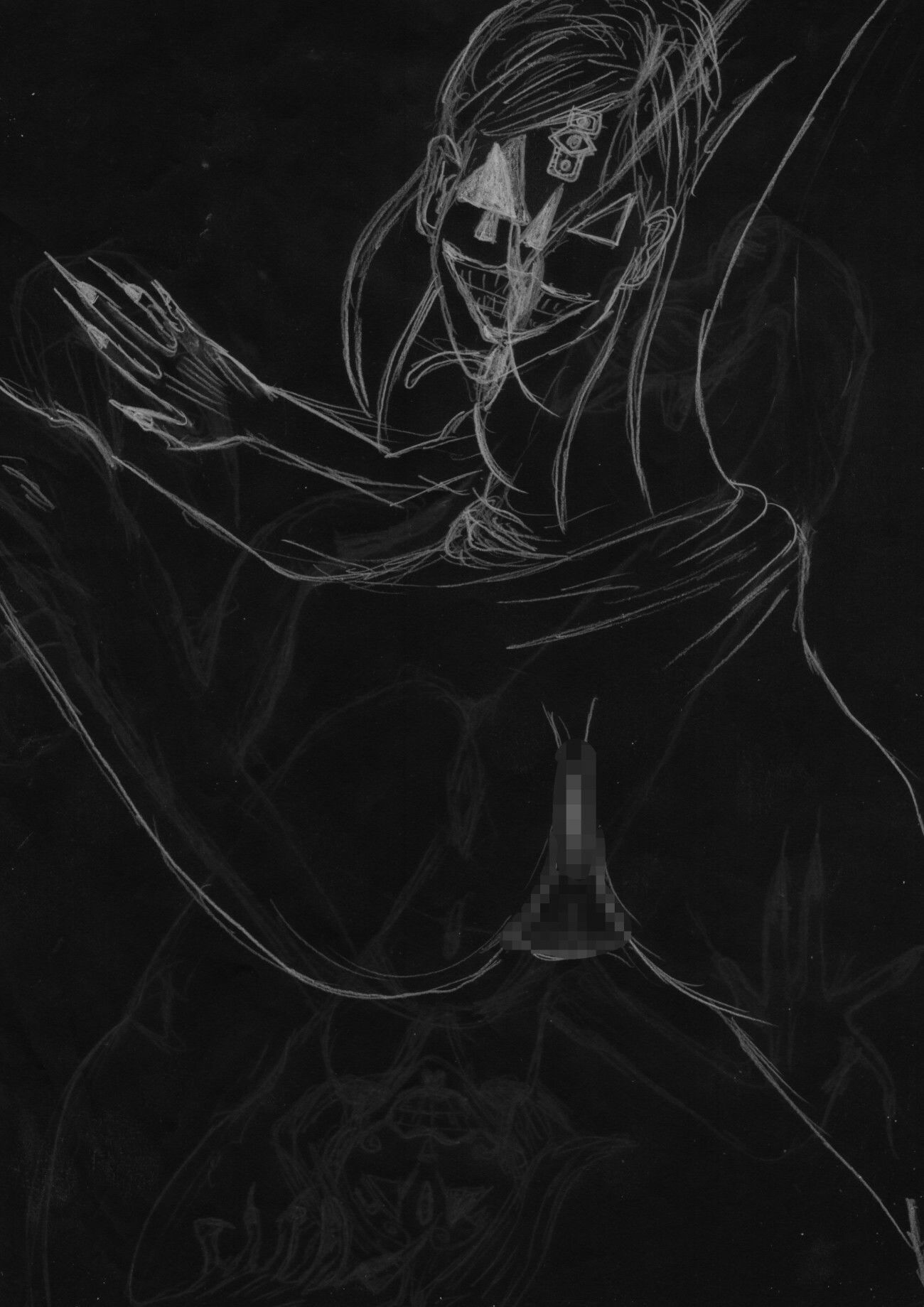 黒よりも黒いエロティックホラー黒戯絵集「マネキンポーズ11」 - サンプル画像 1