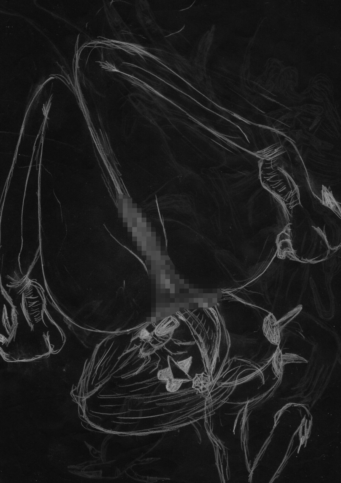 黒よりも黒いエロティックホラー黒戯絵集「マネキンポーズ11」 - サンプル画像 7