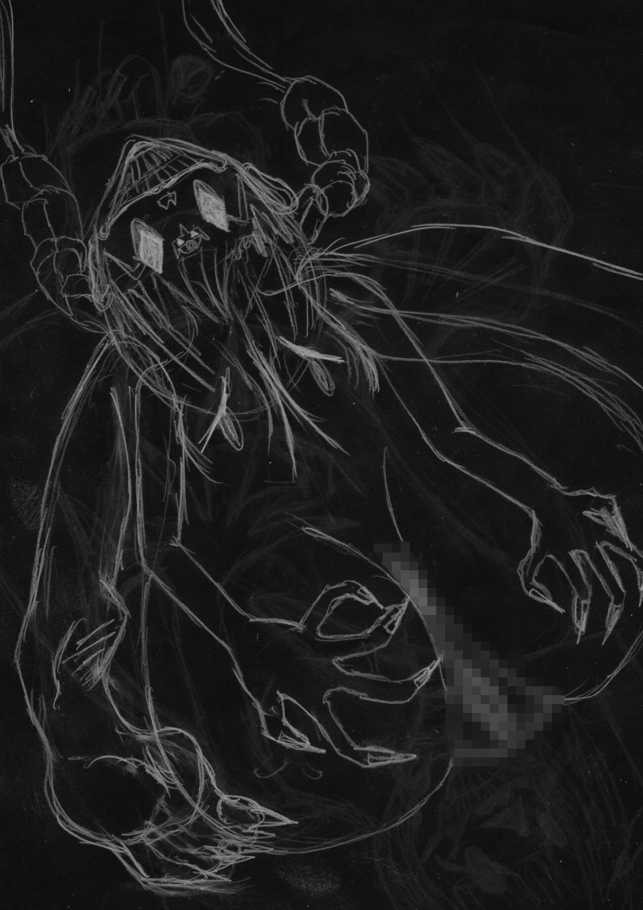 黒よりも黒いエロティックホラー黒戯絵集「マネキンポーズ11」 - サンプル画像 9