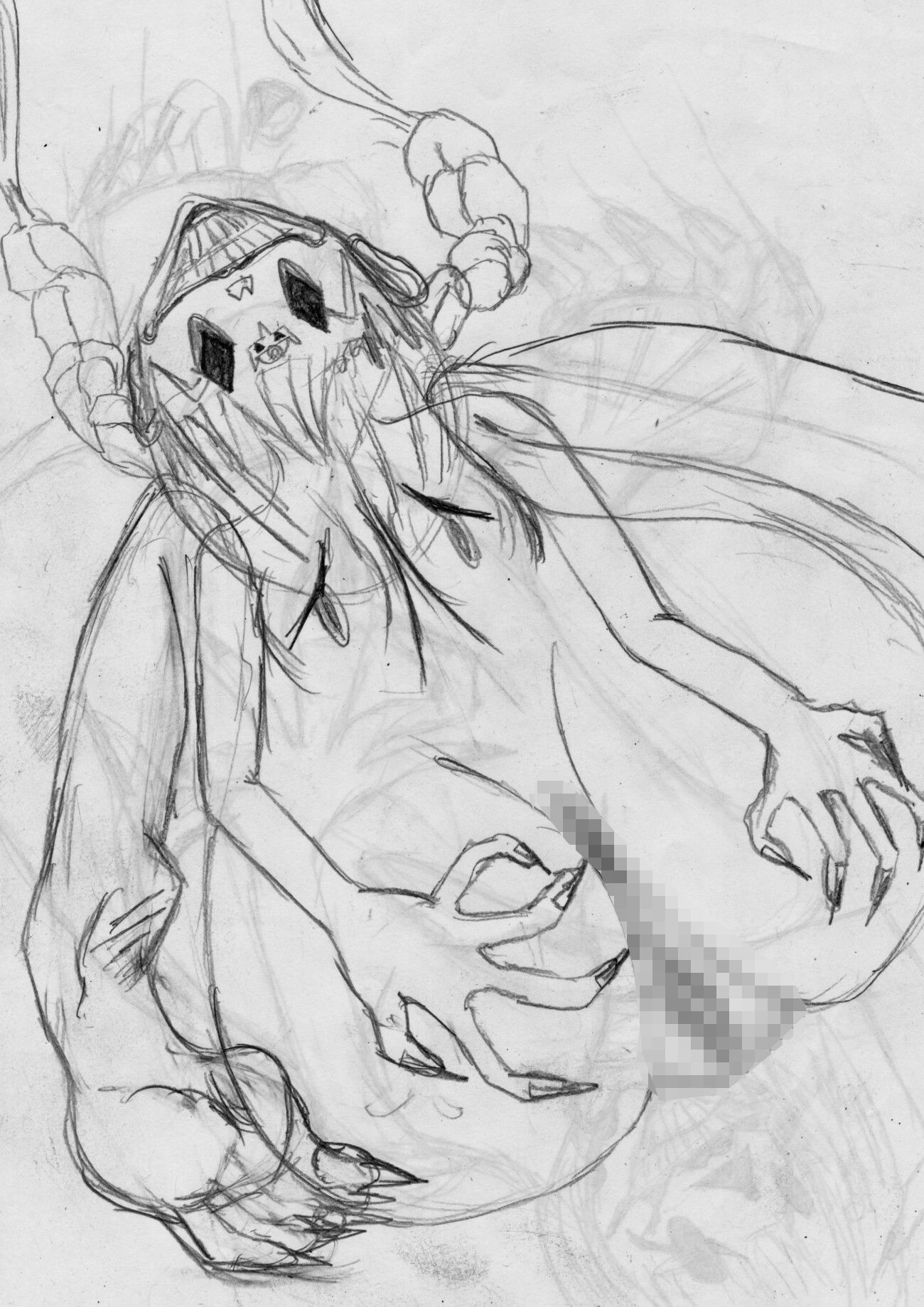 黒よりも黒いエロティックホラー黒戯絵集「マネキンポーズ11」 - サンプル画像 10