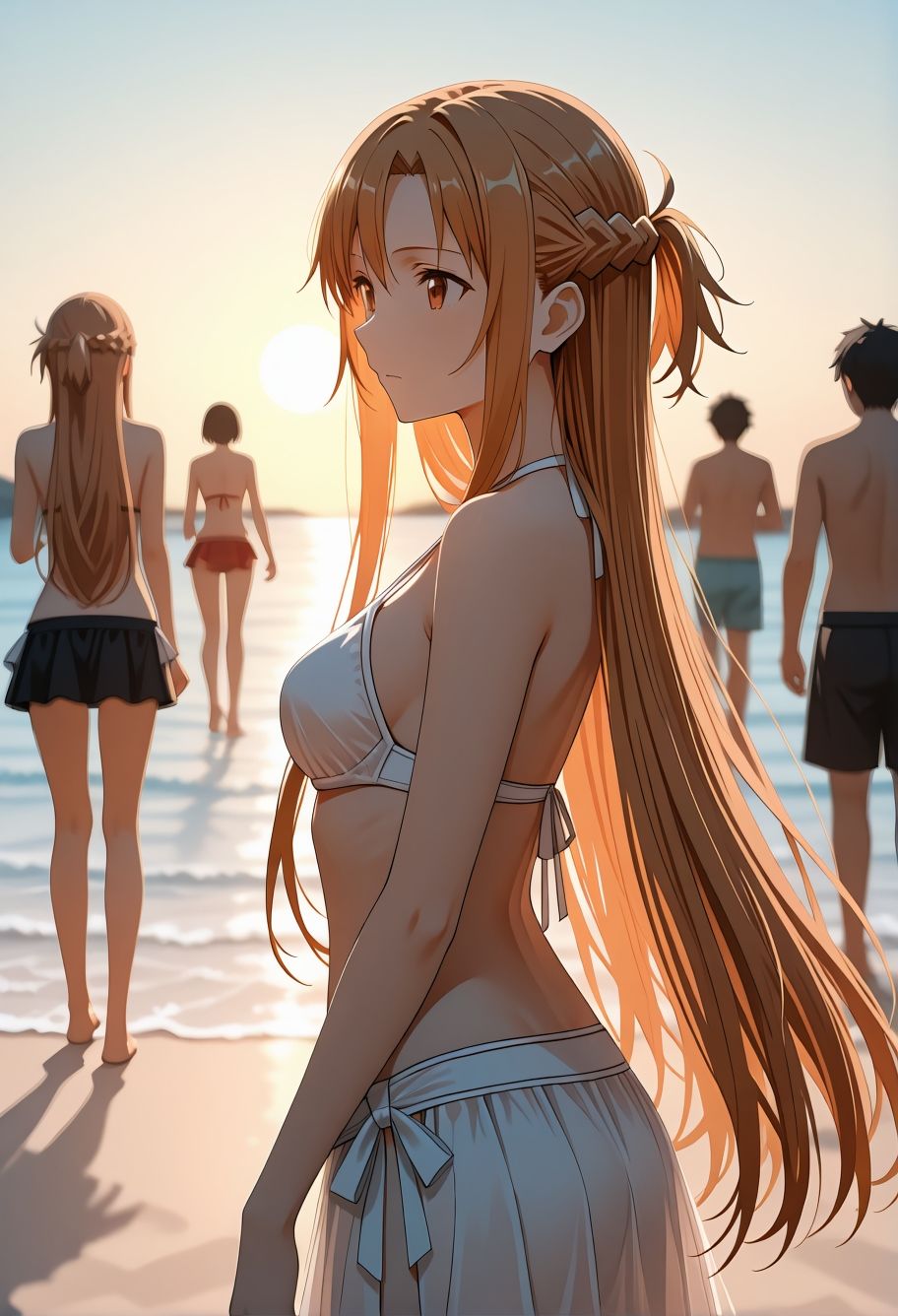 【催●アス〇の恥辱ビーチ露出】ソード〇ート・オン〇イン CG集 - 300枚超の屋外凌●＆更衣室凌●フルカラーイラスト - サンプル画像 4