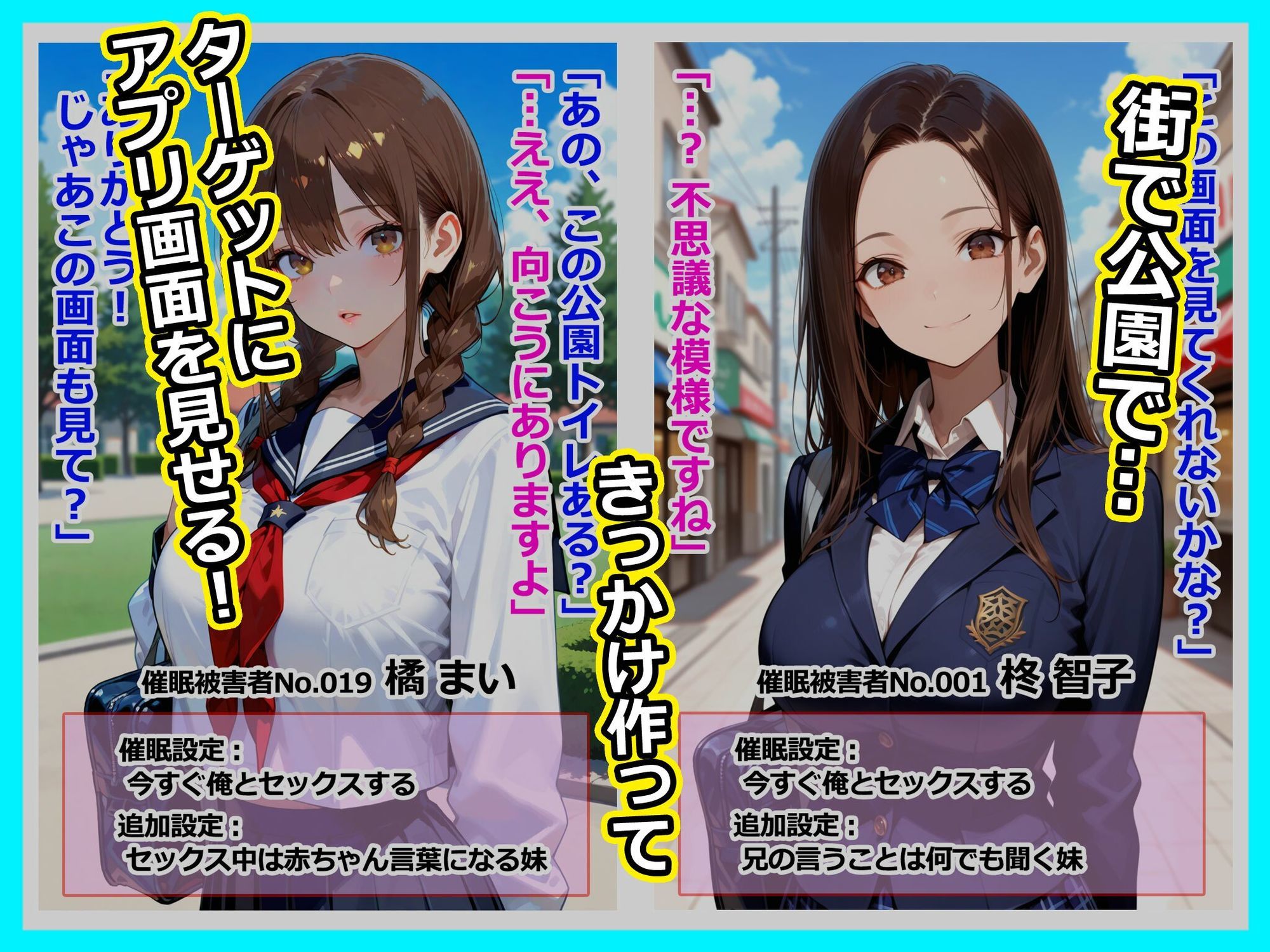 シスコンだけど妹がいないから催〇アプリでお前らみんな妹にしてヤる！ 即オチ2コマ - サンプル画像 2