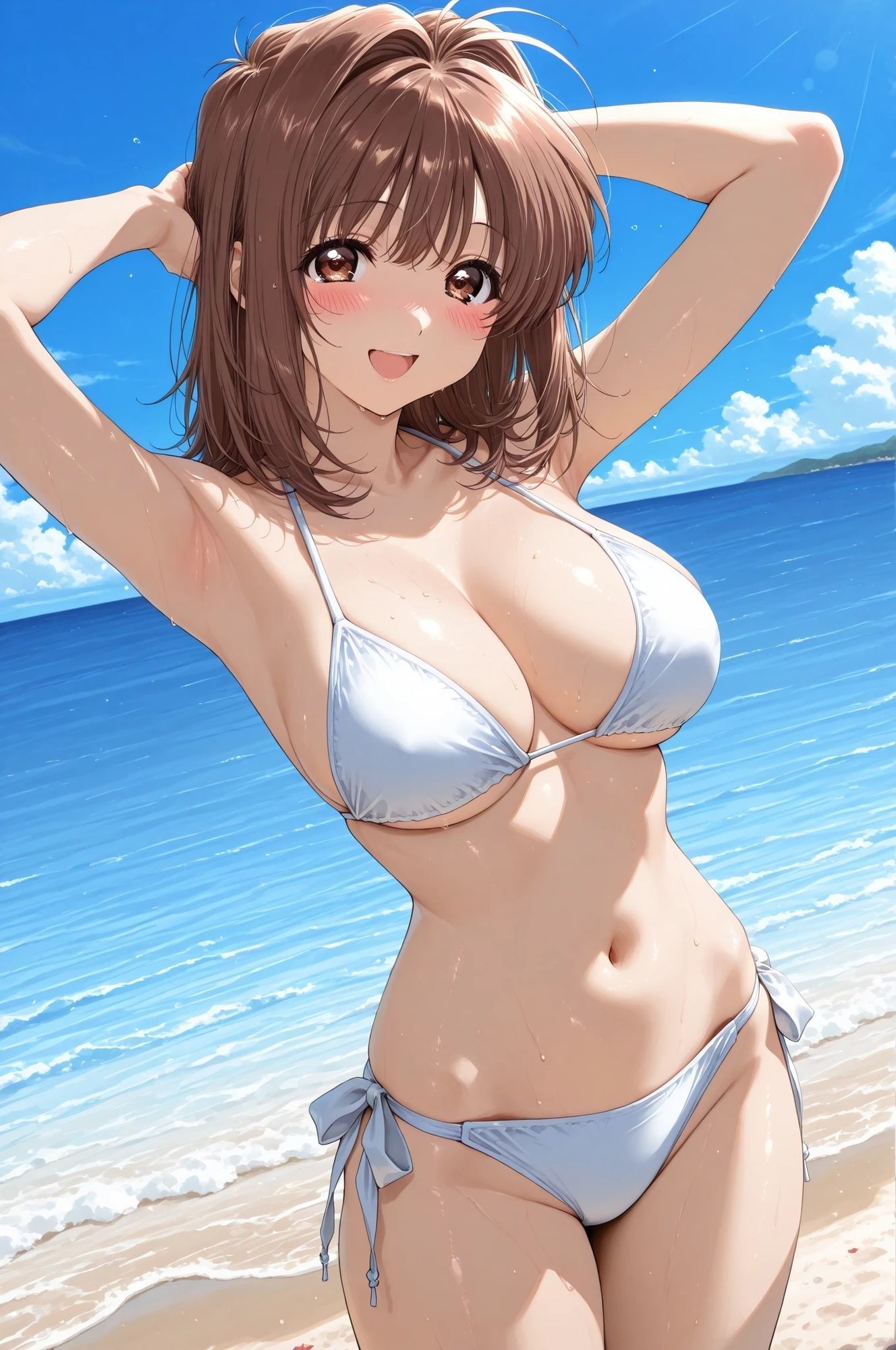 AIイラストCG集117 L〇VERS 恋に〇ちたら 河〇理恵（海水浴編） - サンプル画像 2