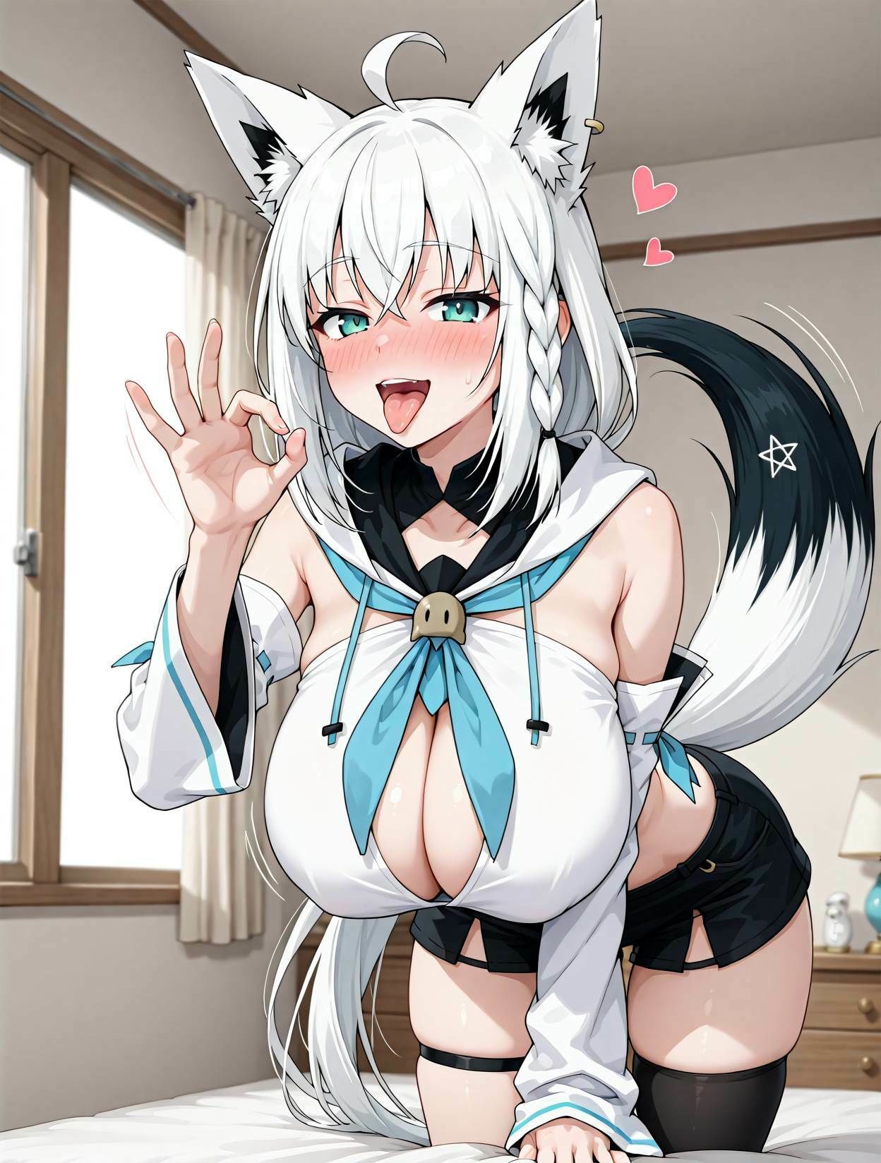 発情期の爆乳白上◯ブキとアヘ顔っくすCG集 - サンプル画像 1