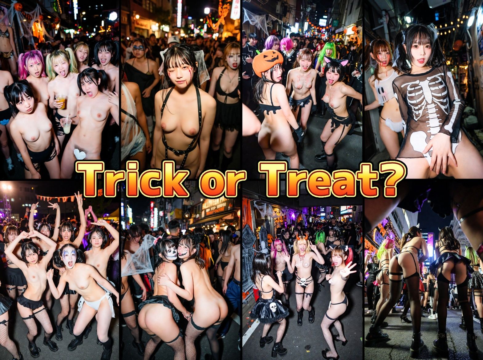 無規制ハロウィンナイト乱痴気大騒ぎ - サンプル画像 1