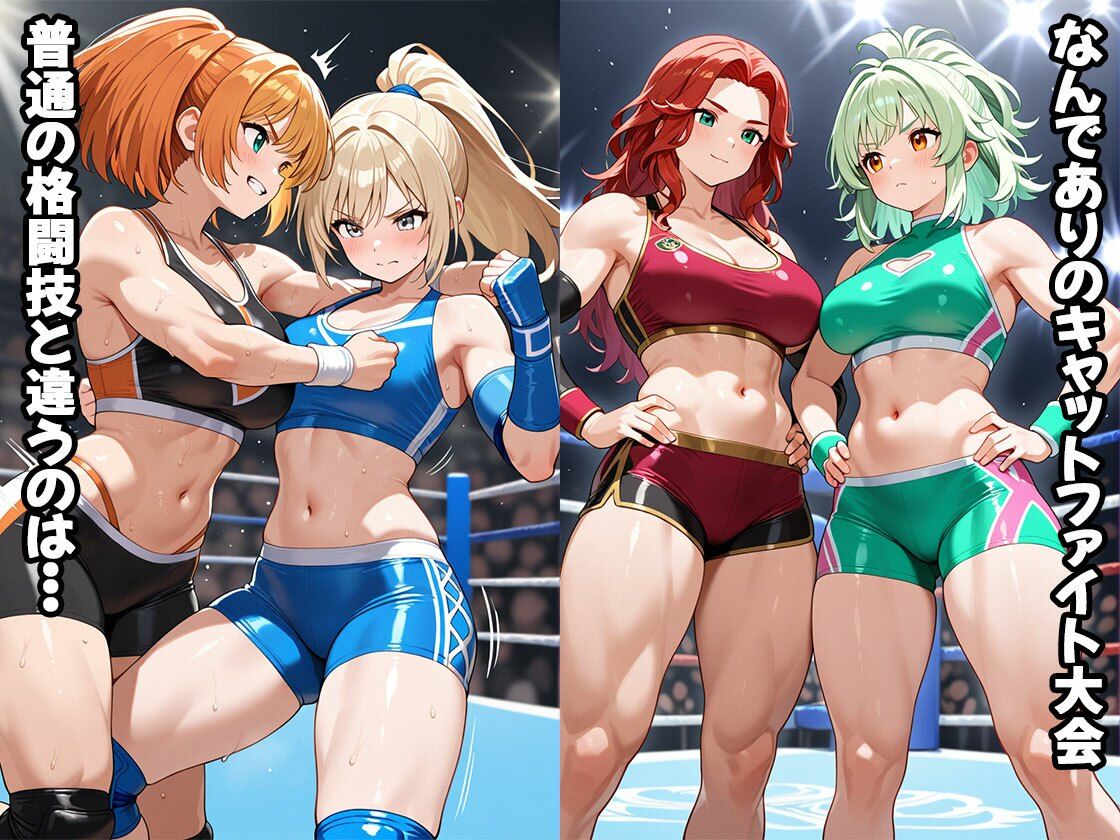 ローションぬるぬるキャットファイト負けたら罰ゲーム（CG500枚） - サンプル画像 1