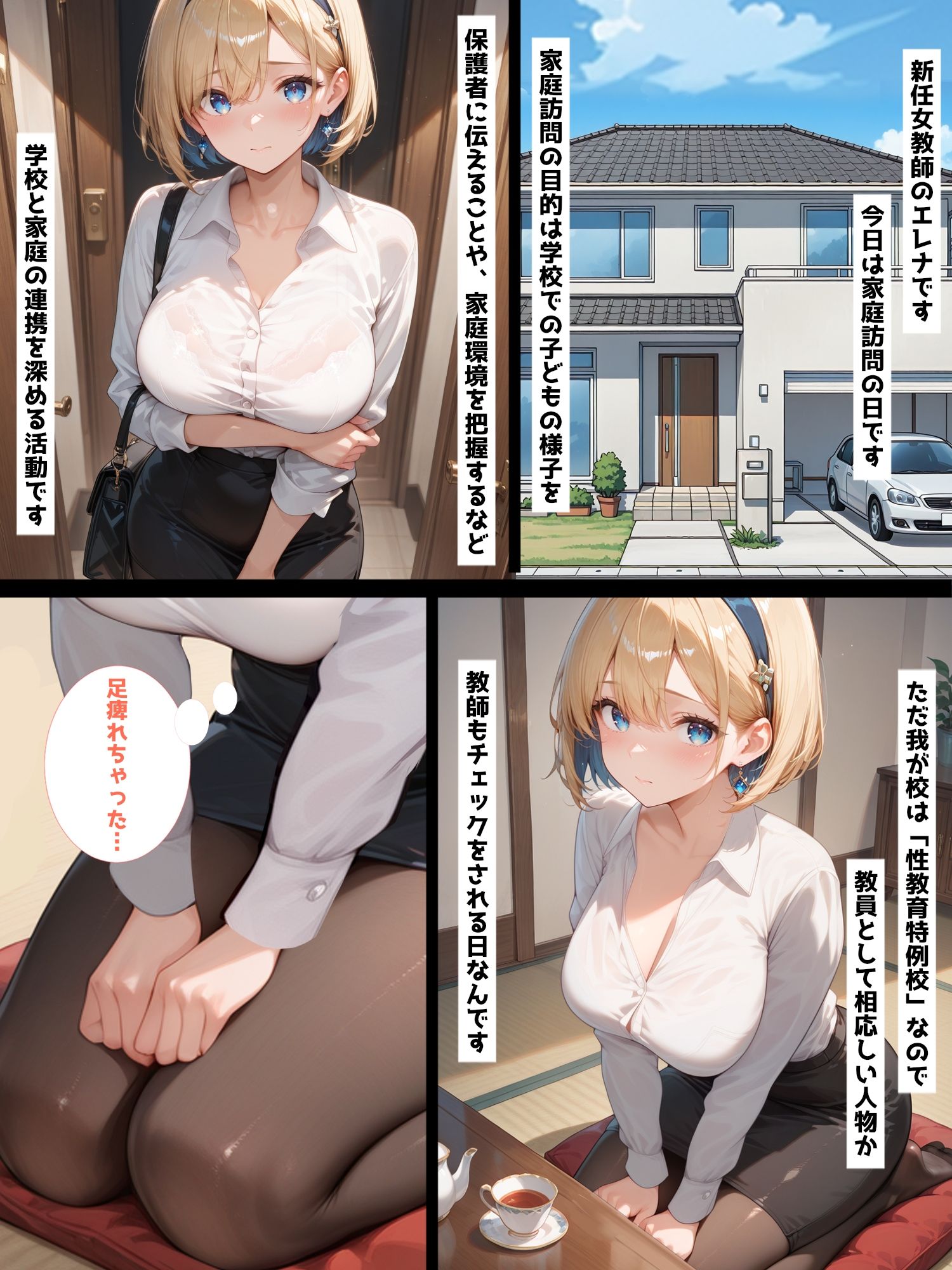 性教育学園X やりまくり！家庭訪問2北欧女教師編 vol.49【セリフ入有】 - サンプル画像 1