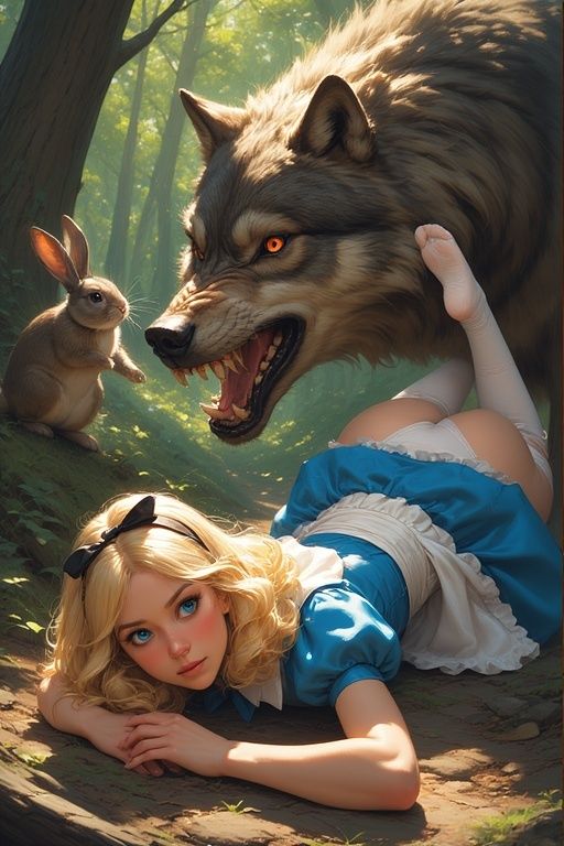 不思議の国のアリスと狼の‘パンチラ’危機脱出劇 - サンプル画像 3