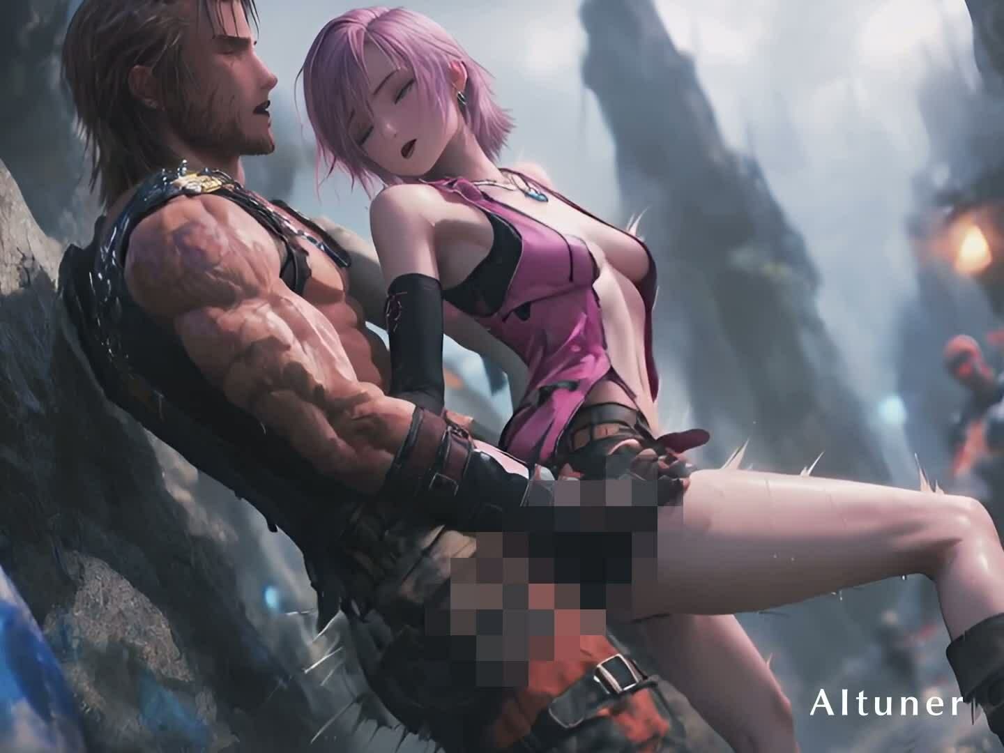 【20分HD】朽ちた遺跡のヒートハント──ピンク髪の元救世主が、今夜の獲物を選ぶ - サンプル画像 1