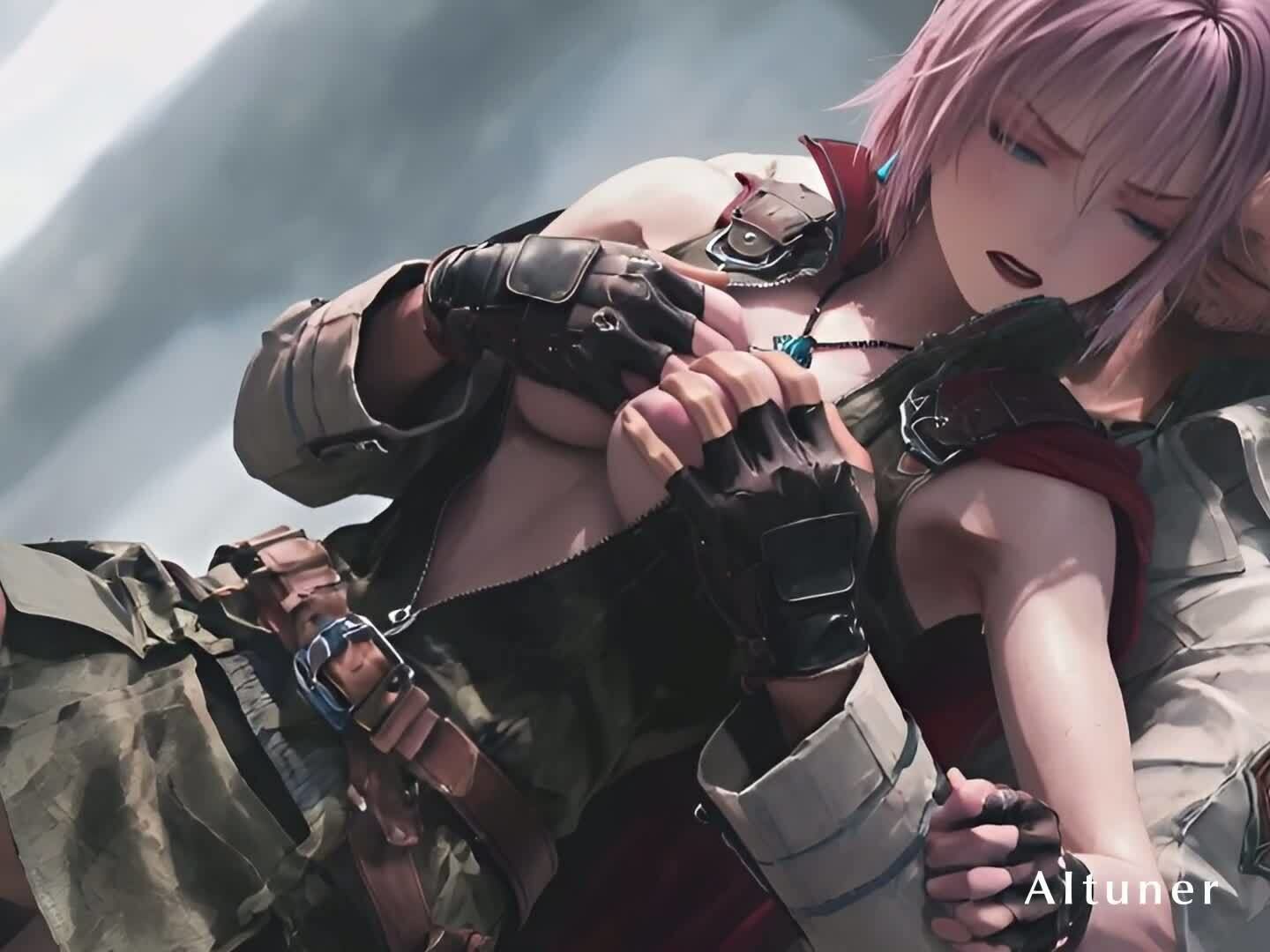 【20分HD】朽ちた遺跡のヒートハント──ピンク髪の元救世主が、今夜の獲物を選ぶ - サンプル画像 3